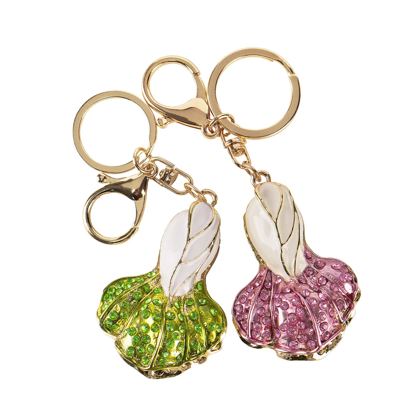 Realistic Vegetable Keychain Set - 2Pcs Pepper & Cabbage Keyrings, Simulated Chili & Chinese Cabbage Pendant - Perfect for Kitchen Lovers, Gift Giving & Organizing Keys