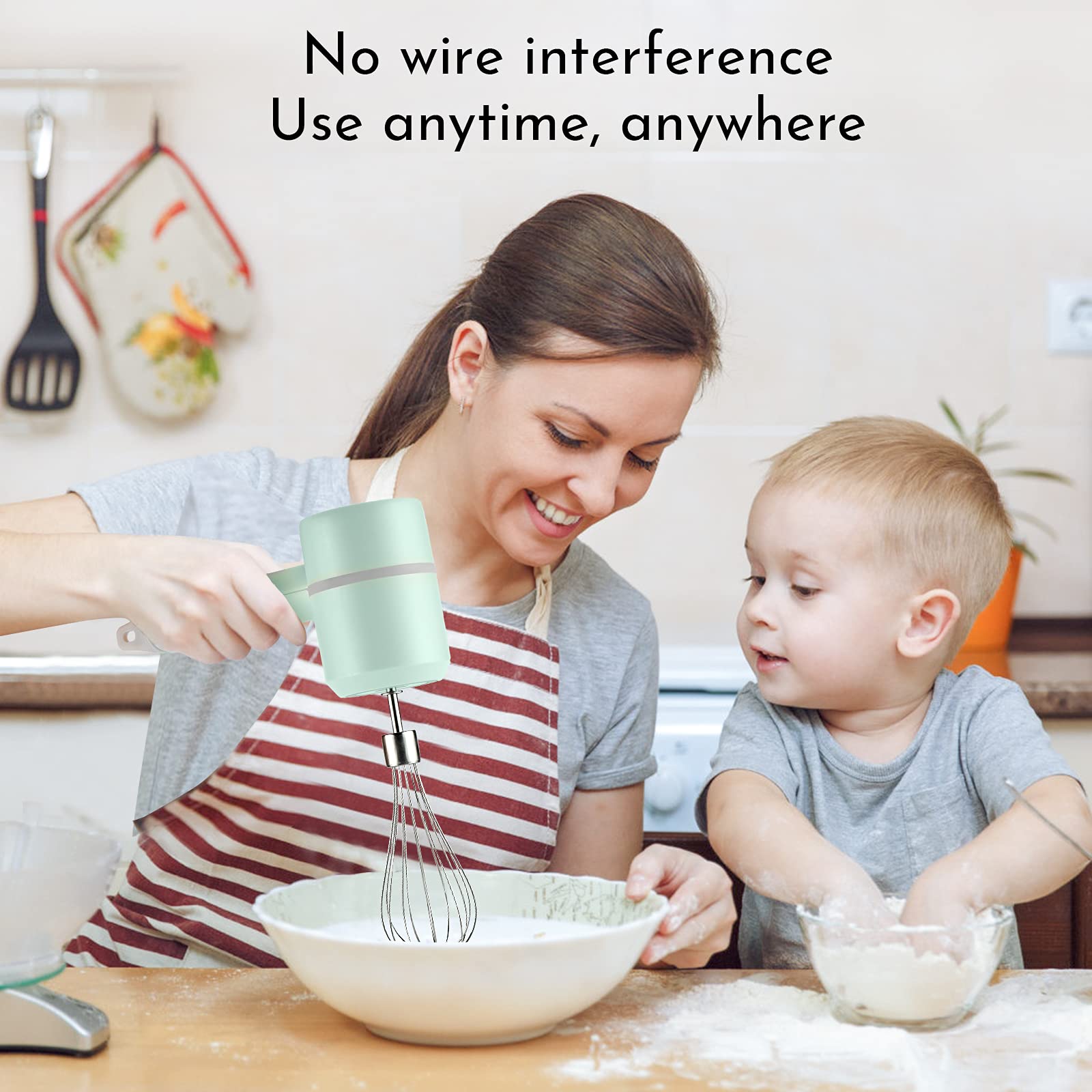USB Rechargeable Electric Hand Mixer - 3 Speed Portable Wireless Whisk for Baking, Coffee, Cake & Lattes | Perfect for Home, Office & Outdoor Cooking