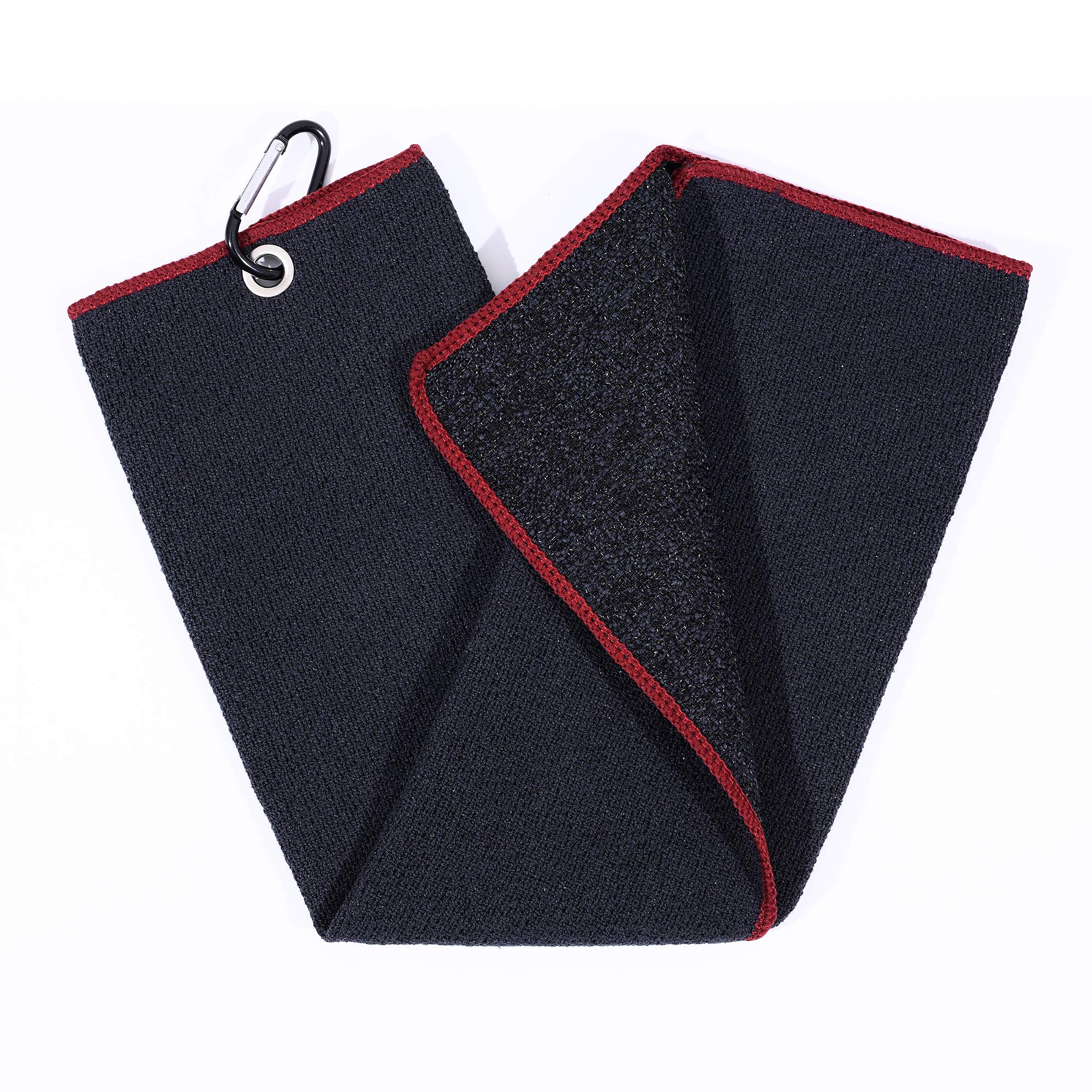 Tri-fold Golf Towel with Brush - Dual-Sided for Club & Ball Cleaning | High Absorbency | Perfect for Golf Course & Practice