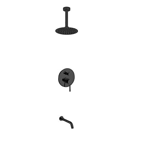 Premium Matte Black Shower Set with 8