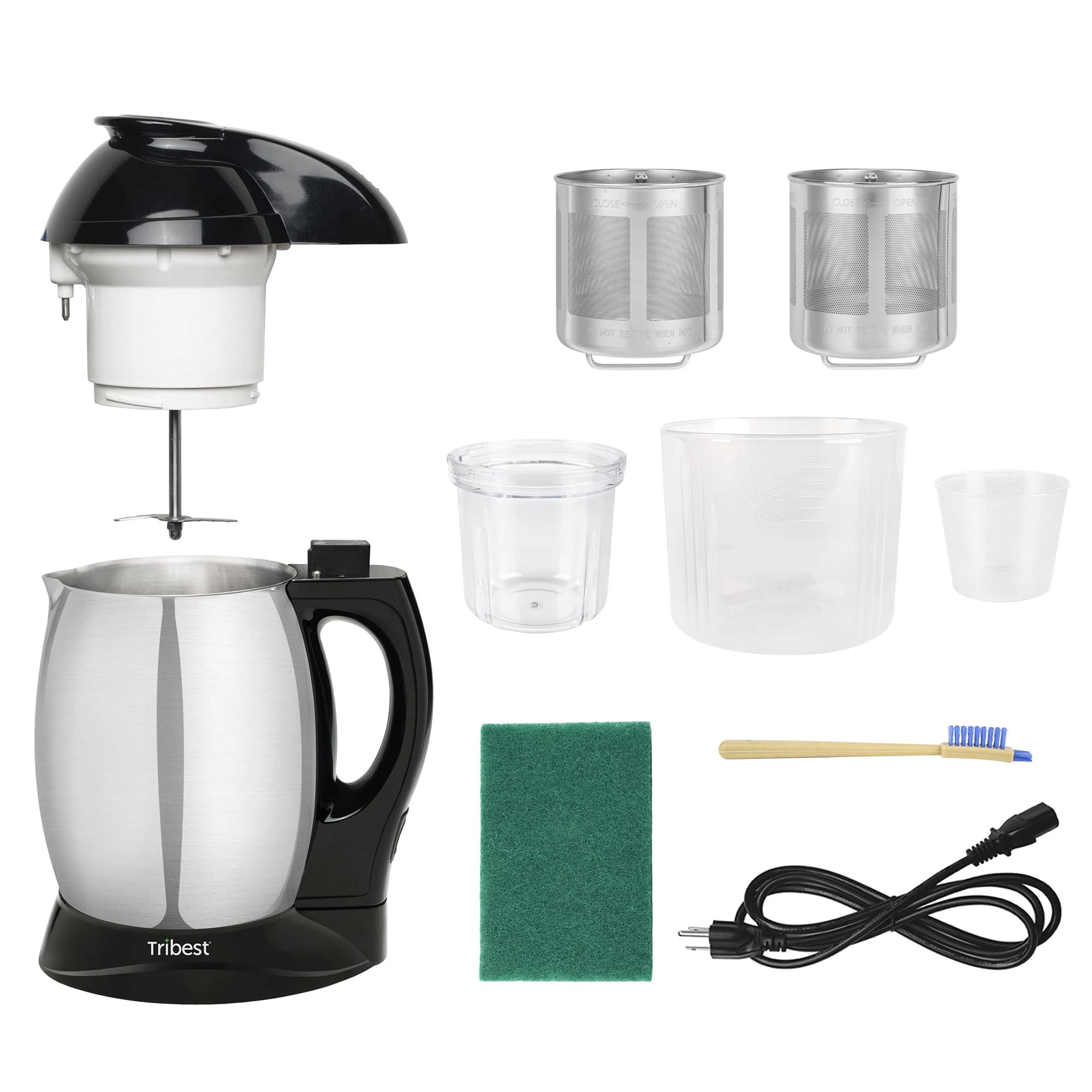 Tribest SB-130 Soyabella Automatic Soy Milk & Nut Milk Maker - Stainless Steel Large Capacity (Silver) - Perfect for Vegan, Dairy-Free & Healthy Homemade Milk Alternatives