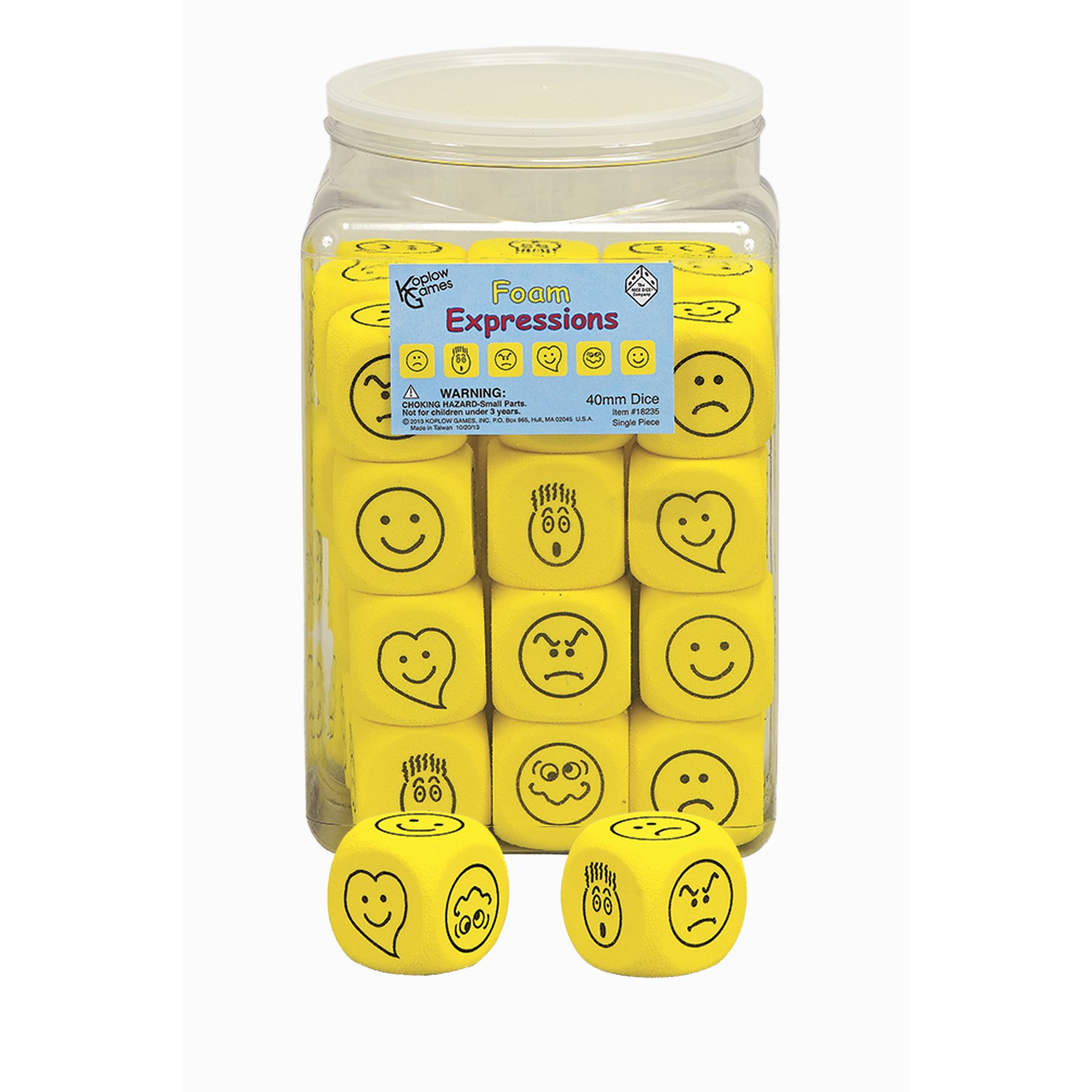 Koplow Games Emotions Dice - Fun Learning Tool for Kids, Teachers & Classrooms - Enhance Social Emotional Learning (SEL) Activities & Group Games