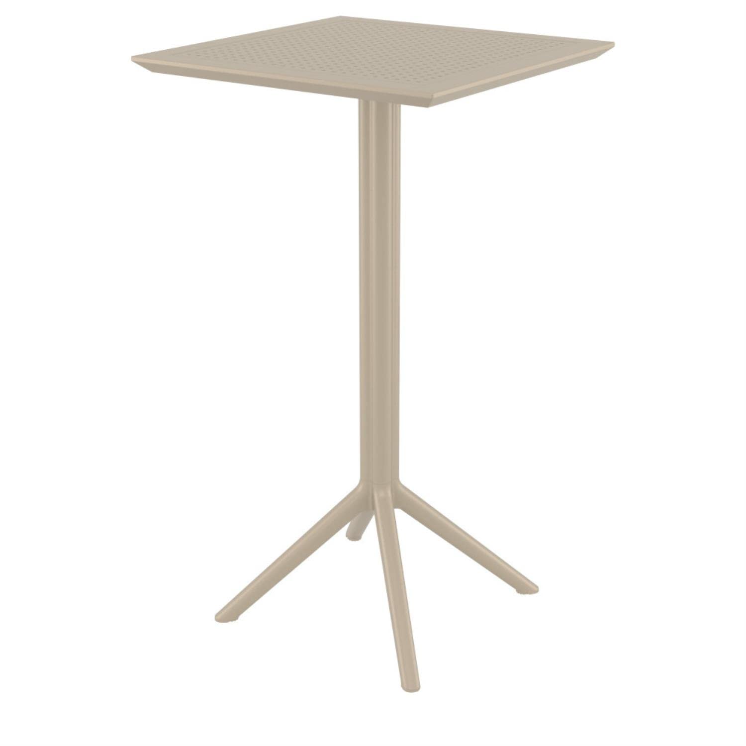 Compamia Siesta ISP1163S-DVR Sky Maya Square Bar Set with 2 Barstools in Taupe - Perfect for Patio, Backyard, or Indoor Home Bar Decor