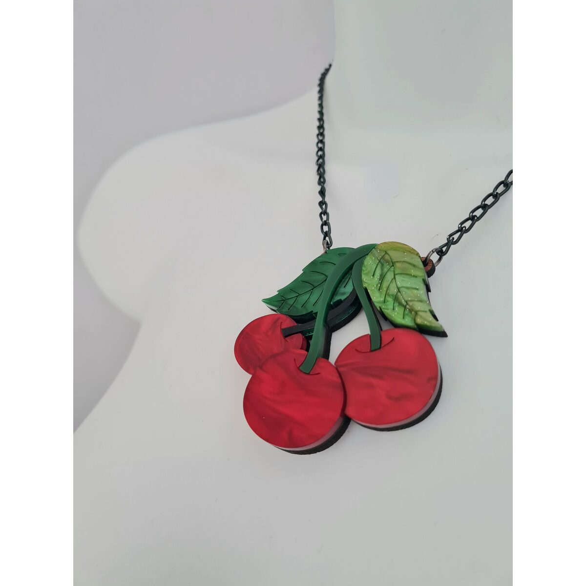 Cherry Trio Brooch & Necklace Set - Vintage Floral Cherry Blossom Jewelry by Cherryloco - Perfect for Weddings, Parties & Everyday Elegance