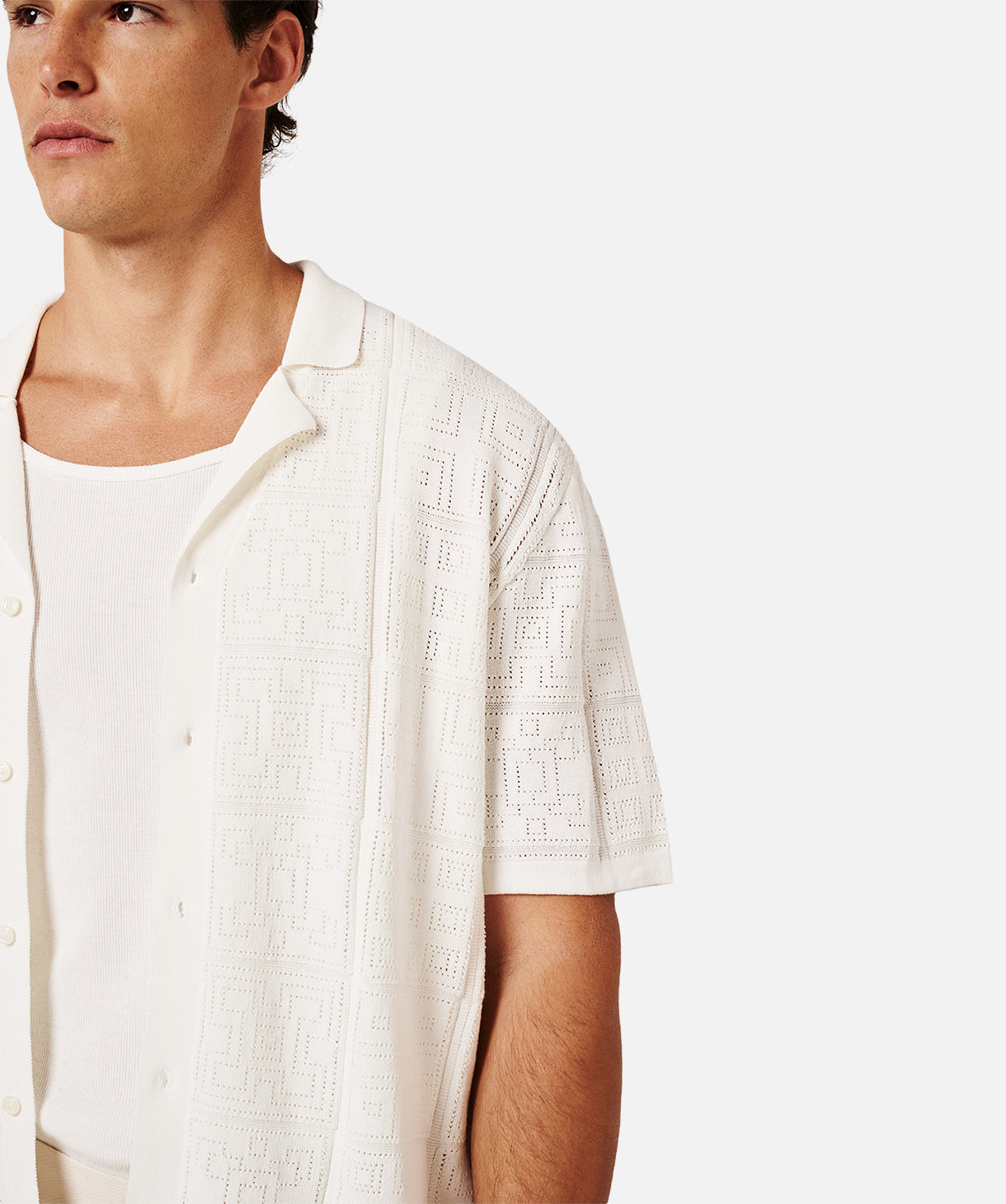 Premium Villers Short Sleeve Shirt for Men - Soft Cotton Crew Neck Casual Top in Cream | Perfect for Summer Outfits, Beach Wear & Office Casual Style