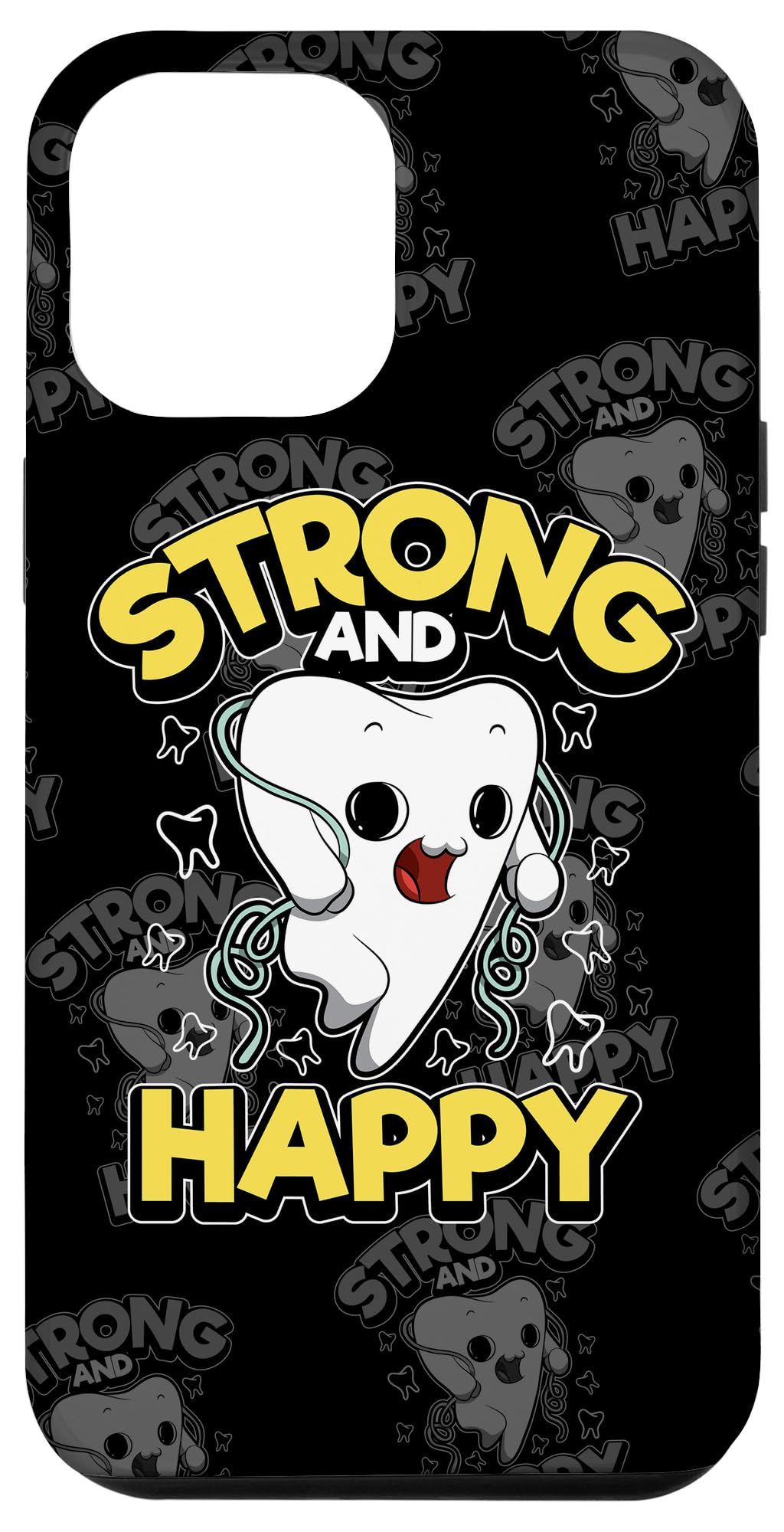iPhone 12 Pro Max Case with Dental Design - Strong & Happy Teeth Pattern - Perfect for Dentists & Dental Professionals - Great for Work, School & Daily Use