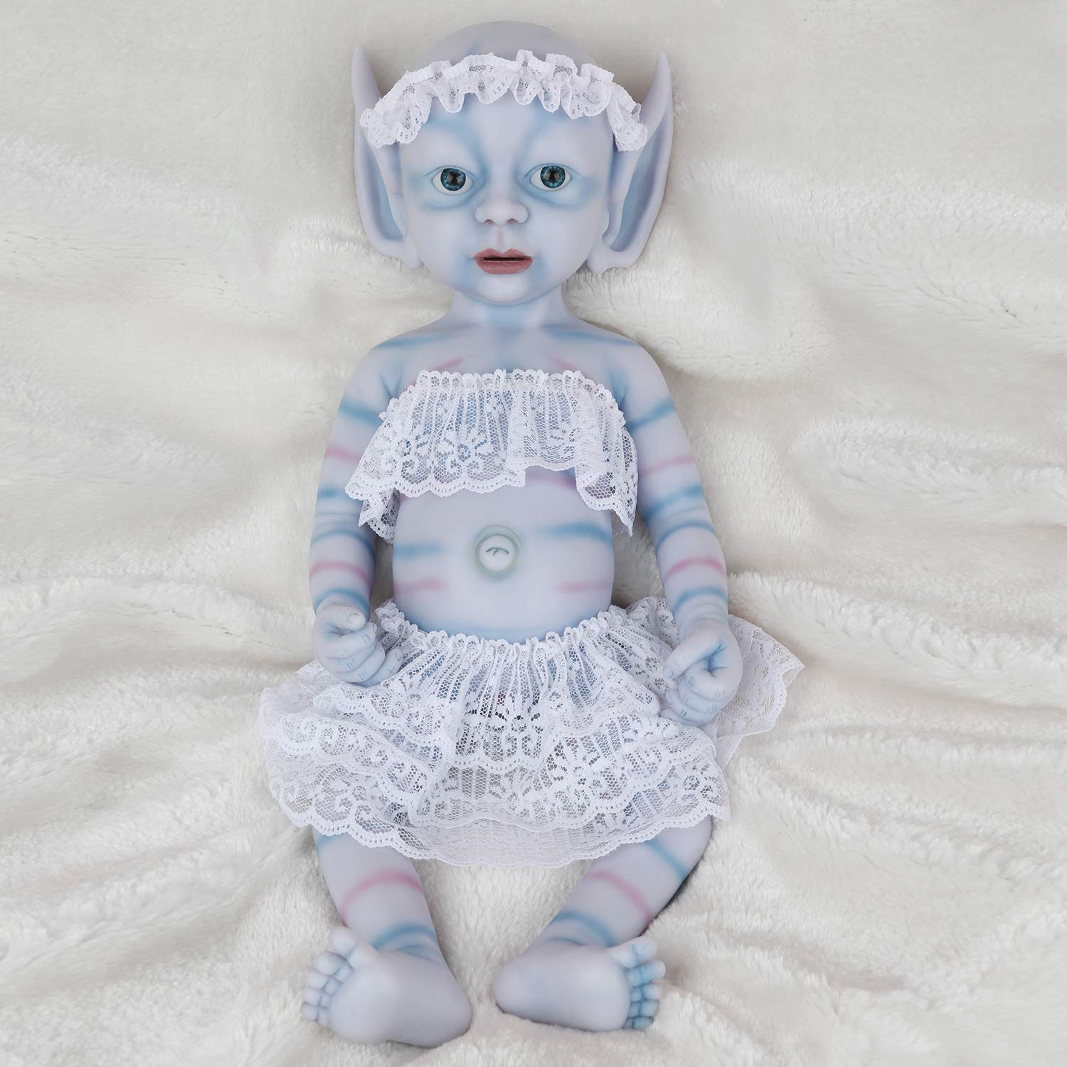 Vollence 15 Inch Realistic Full Silicone Baby Doll - Lifelike Newborn Girl Doll, Not Vinyl, Angel-Like Features - Perfect for Nursery Decor, Baby Shower Gifts & Collectibles