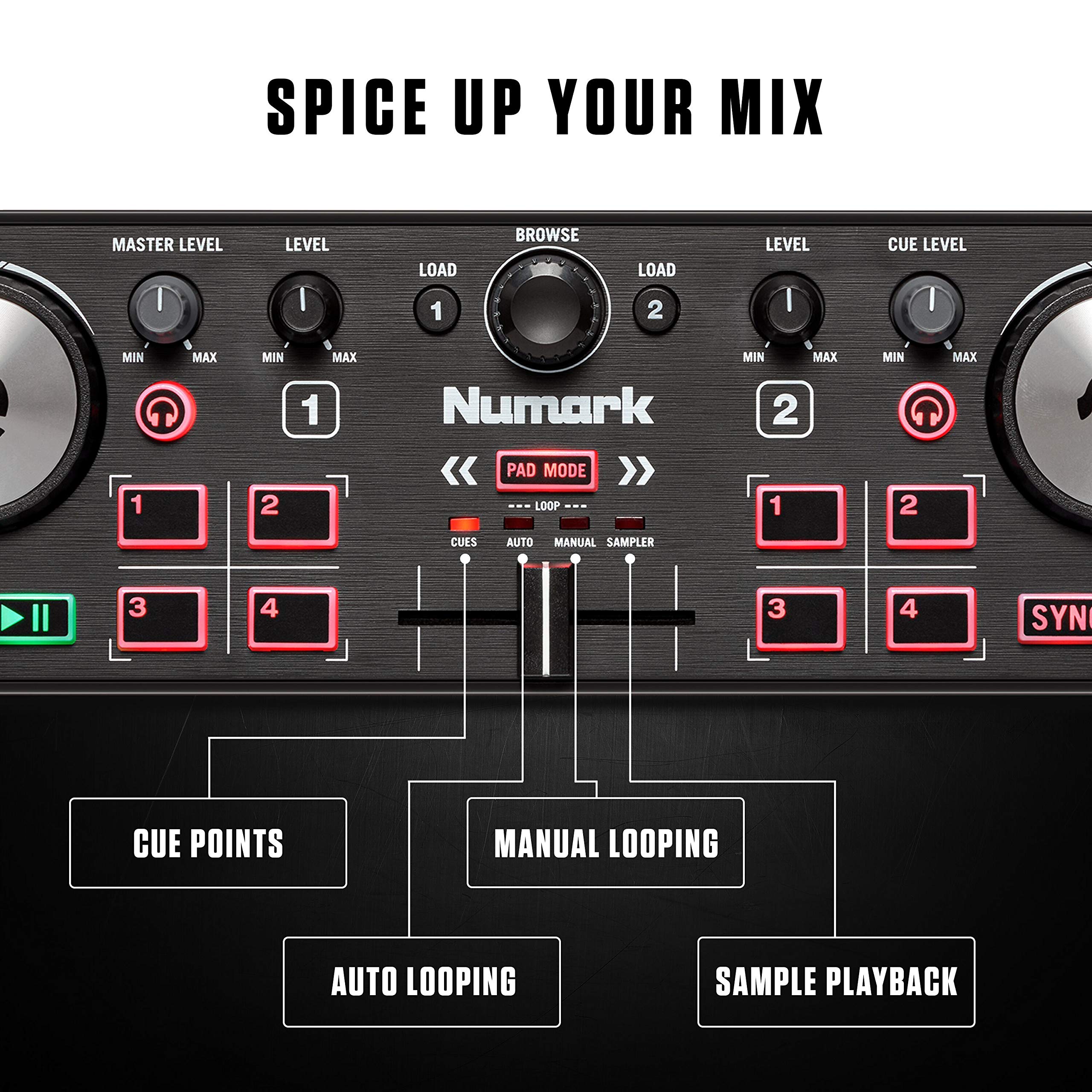 Numark DJ2GO2 Touch USB DJ Controller Bundle with 2 Decks, Audio Interface & HF175 Headphones | Professional DJ Equipment for Home & Club Use | Perfect for Beginners & Mobile DJs
