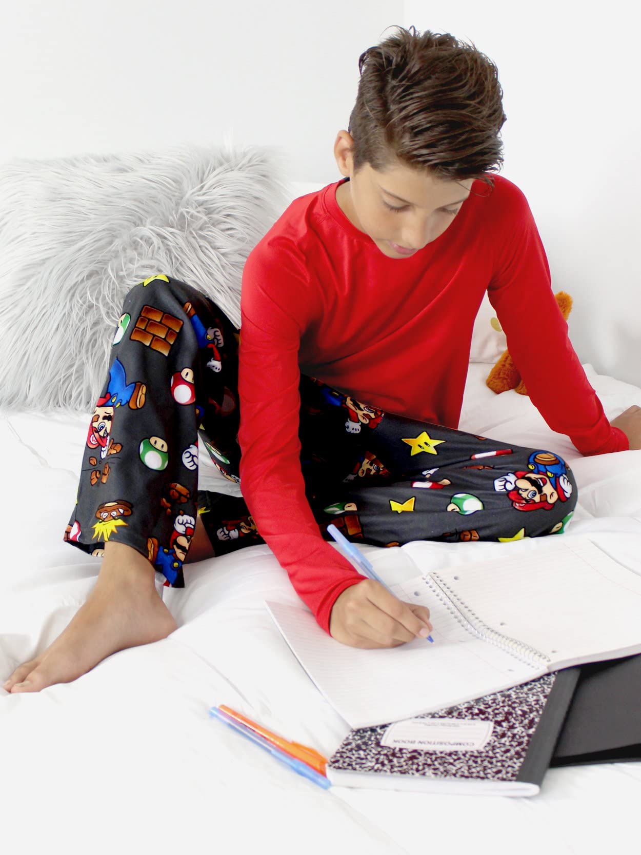 Super Mario Boys Pajama Pants - Nintendo Themed Sleepwear for Kids - Comfortable Cotton Pajama Bottoms for Boys - Perfect for Sleepovers, Gaming Nights & Birthday Gifts
