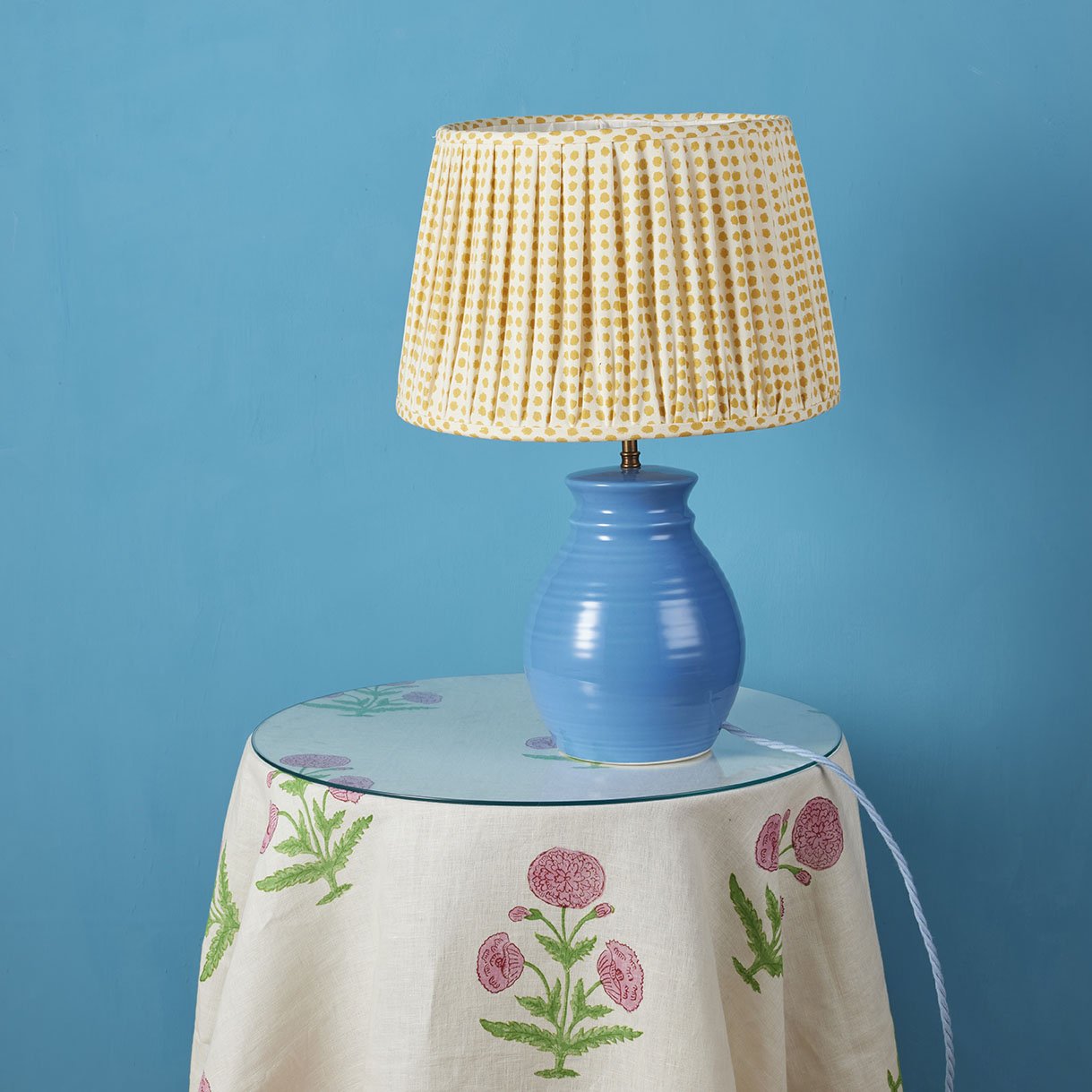 Mustard Yellow Pleated Lampshade - Large Size for Bedroom, Living Room & Office Lighting Decor