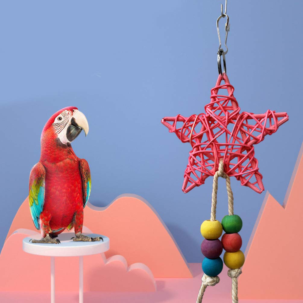 Balacoo 2-Pack Bird Chew Toys for Parrots - Natural Wooden Climbing & Gnawing Skewers - Hanging Playthings for Pet Birds, Parakeets, Cockatiels - Perfect for Cage Decor & Stress Relief