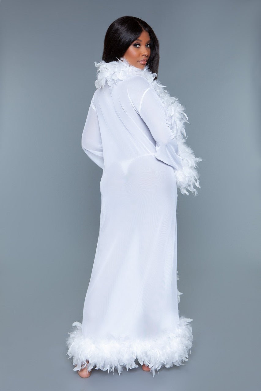 BeWicked Women's Glamour Robe BW834 - Sexy Satin Lingerie Robe for Women - Perfect for Boudoir, Bridal Shower & Romantic Nights