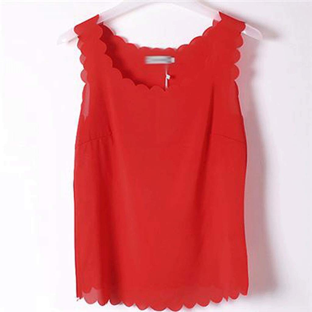 TWDYC Women's Summer Chiffon Sleeveless Ruffled Tank Top Casual Blouse - Size S, Color D | Perfect for Beach Outings, Date Nights & Summer Vacations
