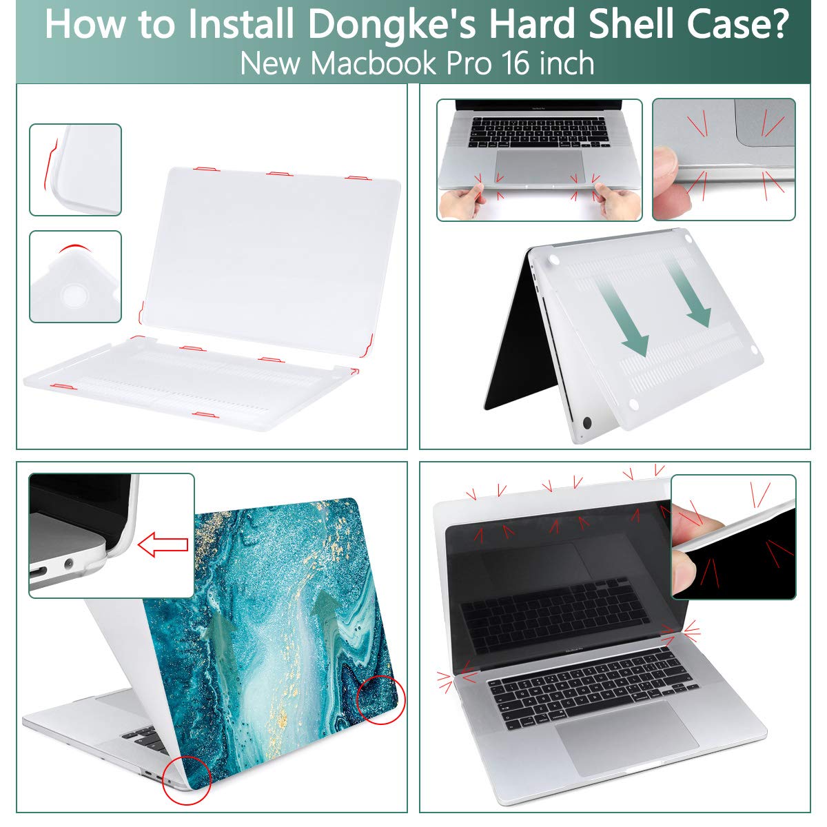 DONGKE Hard Plastic Case for MacBook Pro 16 inch (2019-2020 Model A2141) - Slim Protective Shell Cover Compatible with MacBook Pro 16