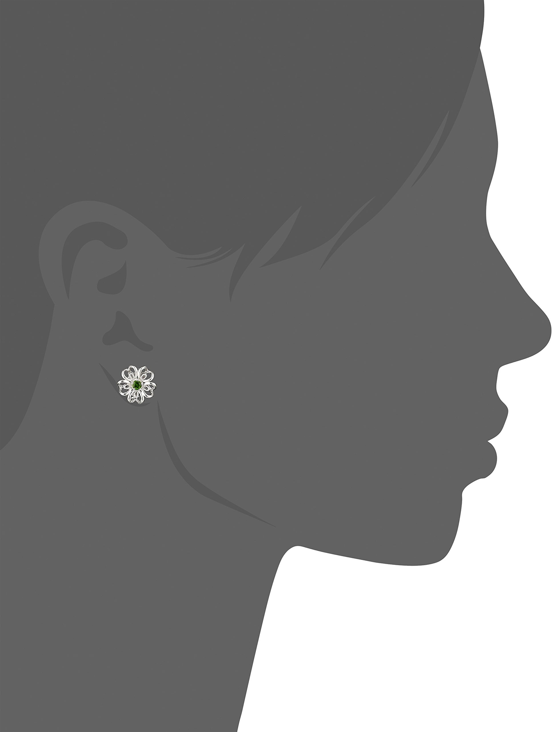 Amazon Essentials Sterling Silver Black Stud Earrings for Women - Hypoallergenic Fashion Jewelry Gift for Everyday Wear, Parties & Special Occasions