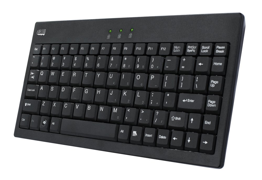 Adesso Mini Wired Gaming Keyboard - Compact for Travel & Office