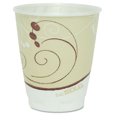 Premium 8 oz Beige Foam Hot & Cold Drink Cups by Symphony Design - Insulated Disposable Coffee Cups for Office, Parties & Events - Pack of 1000