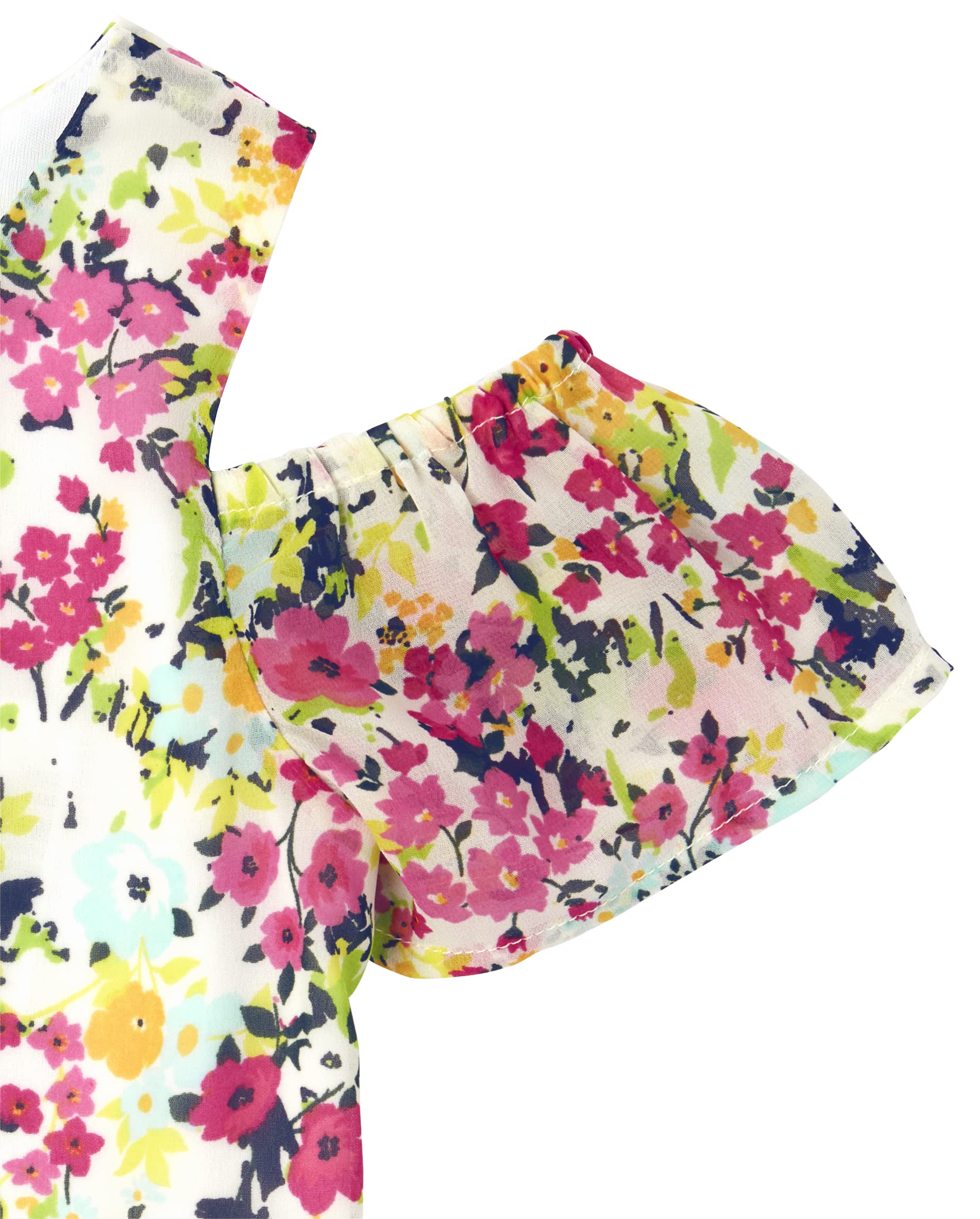 The Children's Place Girls' Floral Off Shoulder Dress - Summer Party Outfit for Toddler & Kids, Perfect for Birthday, Beach & Family Photos
