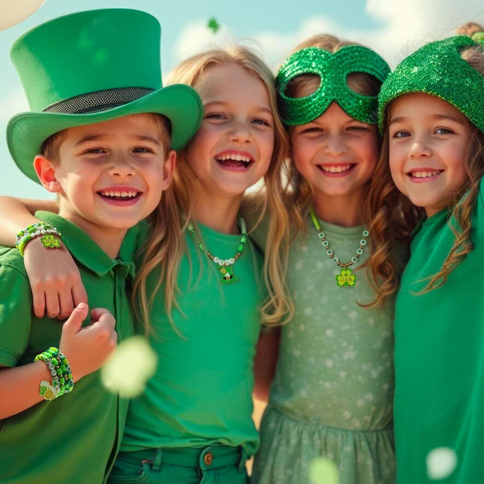 Gionlion 3000 Pcs St. Patrick's Day Beads Kit - DIY Green Clay Beads for Friendship Bracelets, Women's Jewelry Making & Party Decorations | Perfect for Crafting, Gifts & Irish-Themed Celebrations