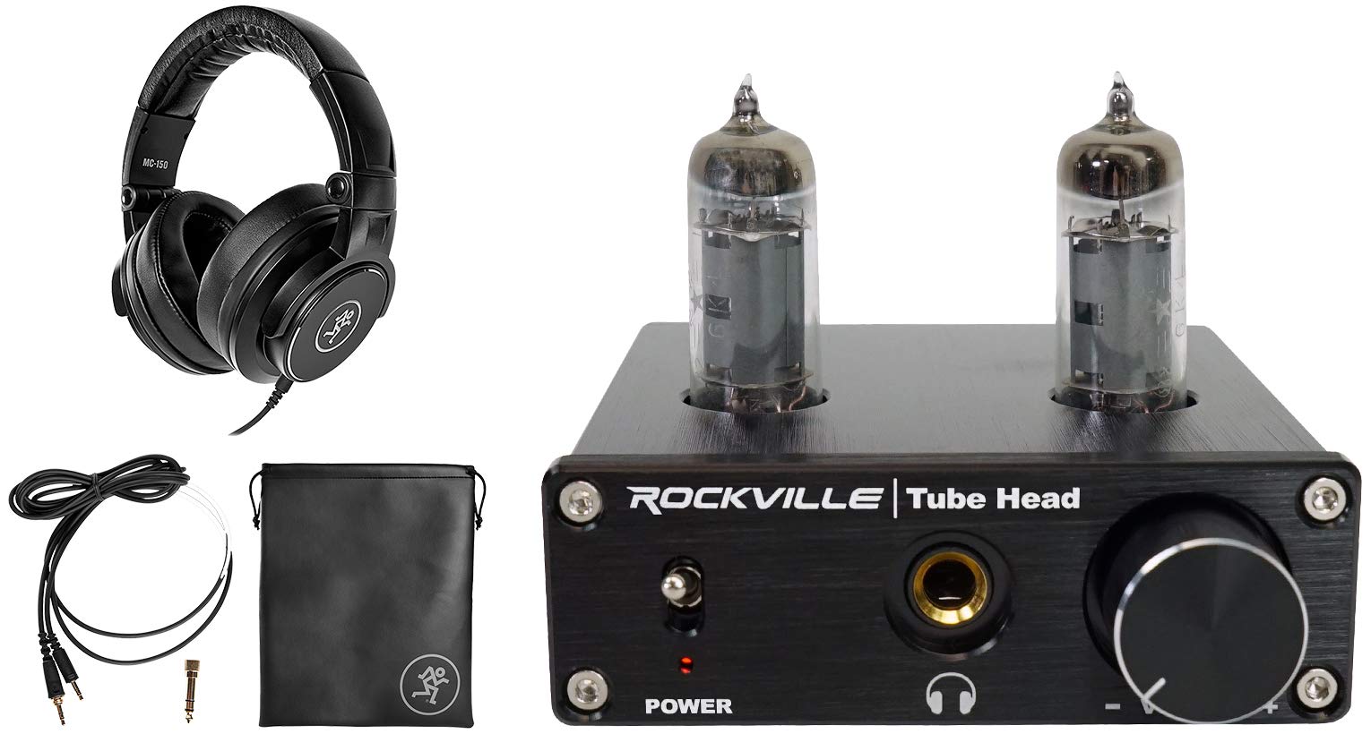 Mackie MC-150 Professional Closed-Back Studio Headphones with Tube Headphone Amplifier - Perfect for Music Production, Recording & Mixing