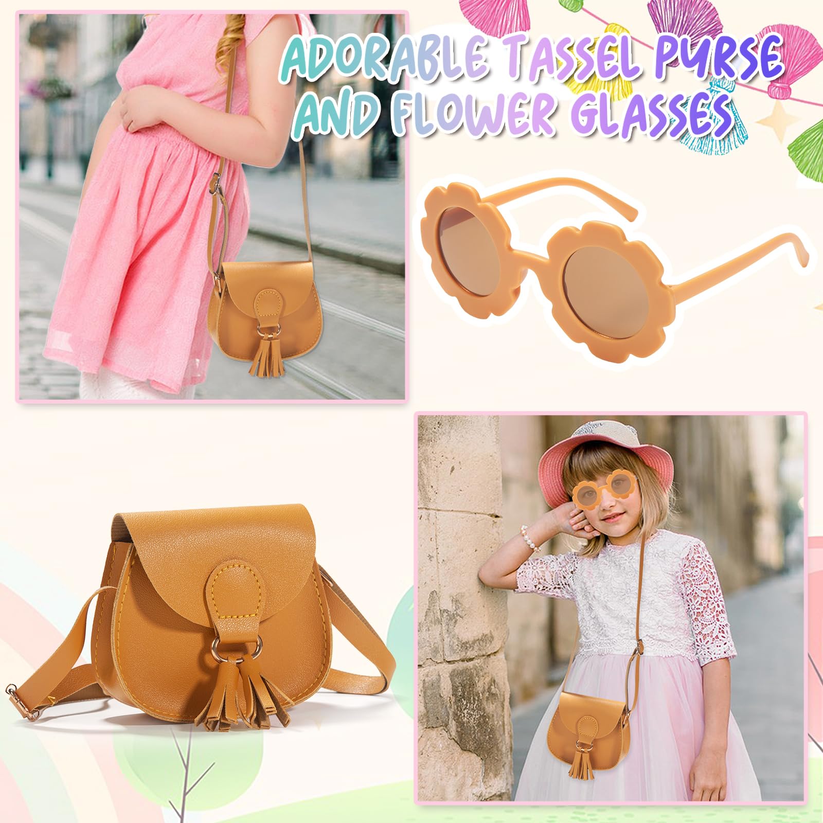 **Girls Crossbody Purse for Kids Age 2-14 | Adjustable Shoulder Bag with Tassel | Cute Toddler Handbag for School, Travel & Playdates**