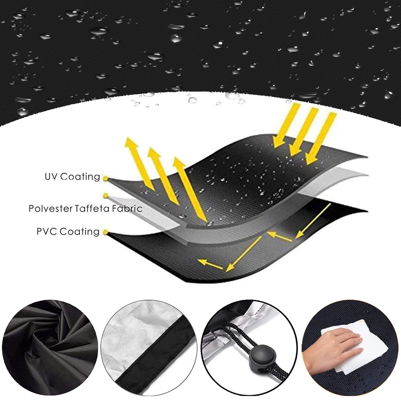 Waterproof Outdoor Patio Table Cover 126x87x28 Inches - Heavy Duty 420D Oxford Fabric Rectangle Garden Furniture Protector for Square Tables & Chairs | All-Weather Protection for Backyard, Deck & Poolside Use