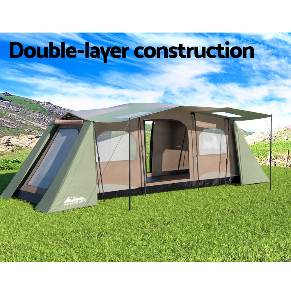 Weisshorn 10-Person Instant Cabin Tent for Camping, Family Hiking & Outdoor Adventures - 3-Room Waterproof Shelter for Backpacking, Festivals & Emergency Preparedness