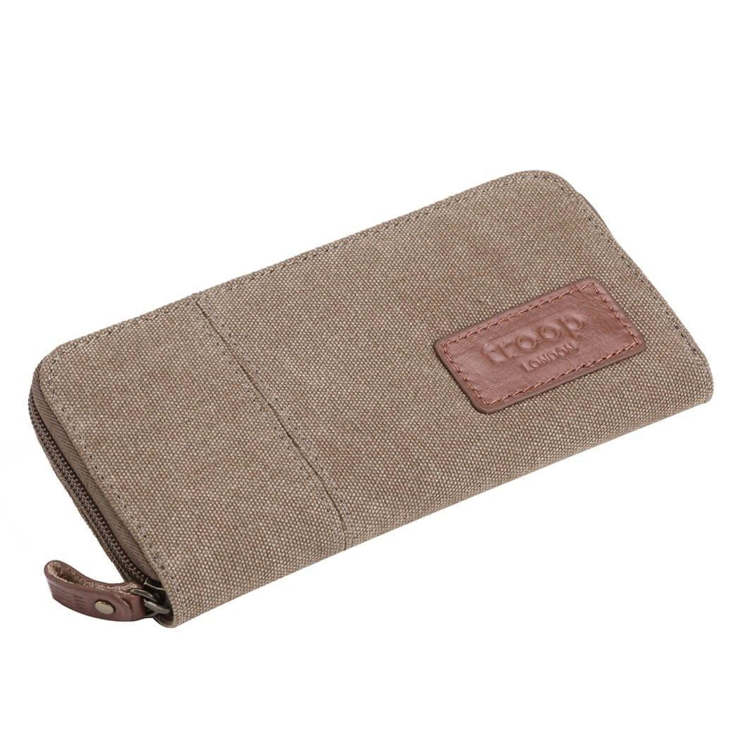 TRP0501 Troop London Canvas Zip Around Wallet for Men & Women - Stylish & Durable Travel Money Organizer for Everyday Use