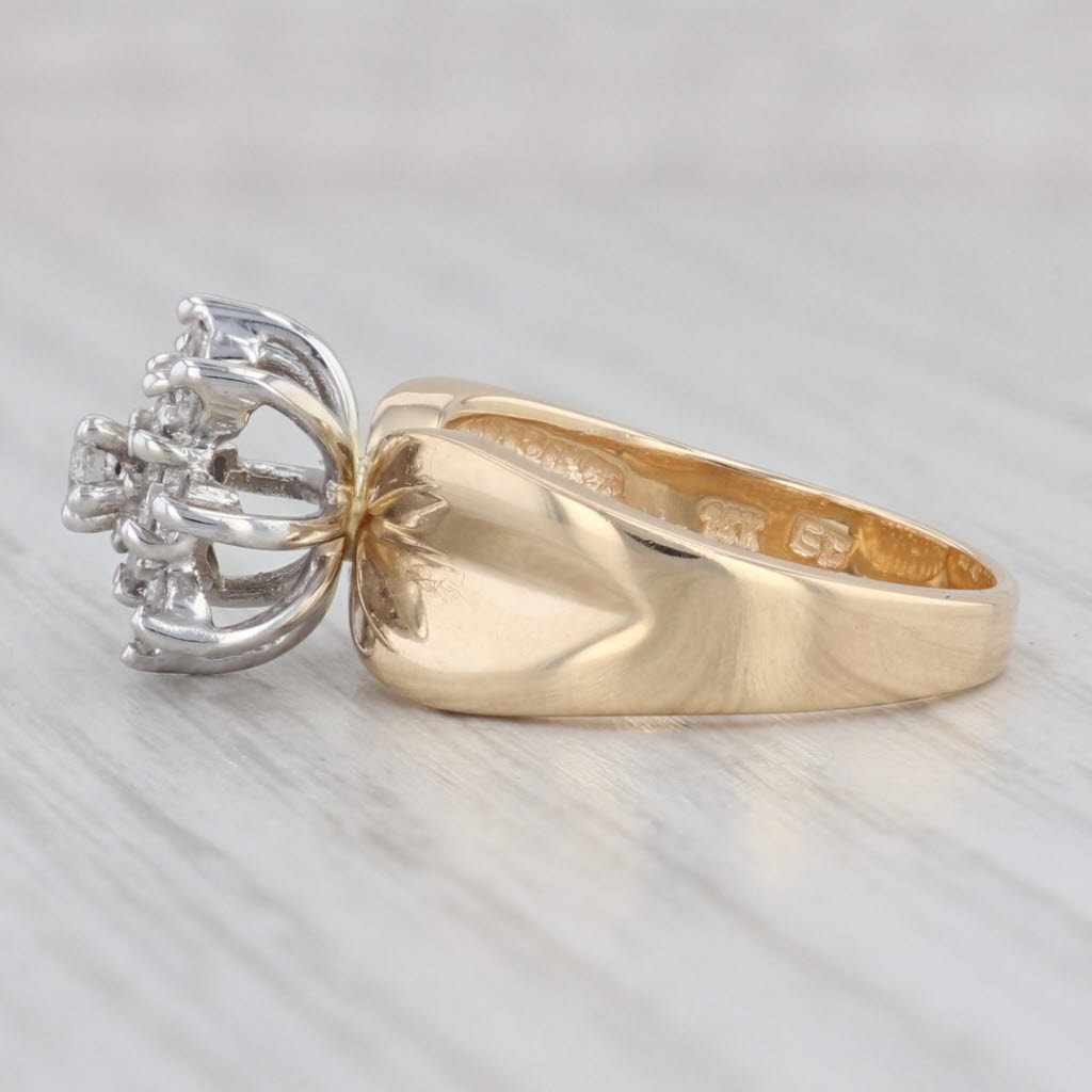 0.47ctw Diamond Flower Cluster Engagement Ring 14k Yellow Gold Size 6.25 - Perfect for Proposals, Anniversaries & Romantic Occasions