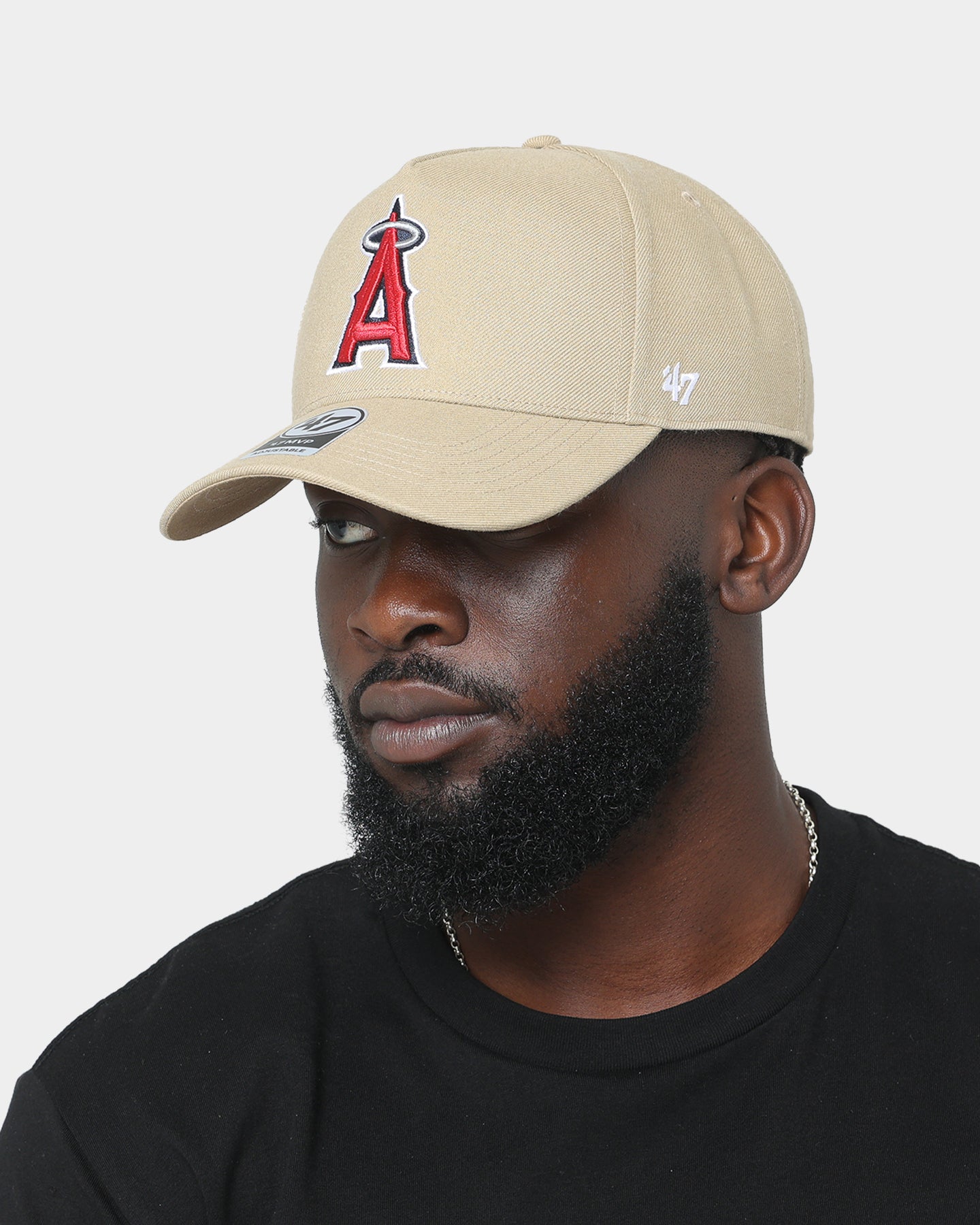 47 Brand Los Angeles Angels Replica MVP DT Snapback Khaki Hat - Official MLB Baseball Cap for Men & Women - Perfect for Games, Tailgating & Fan Collections