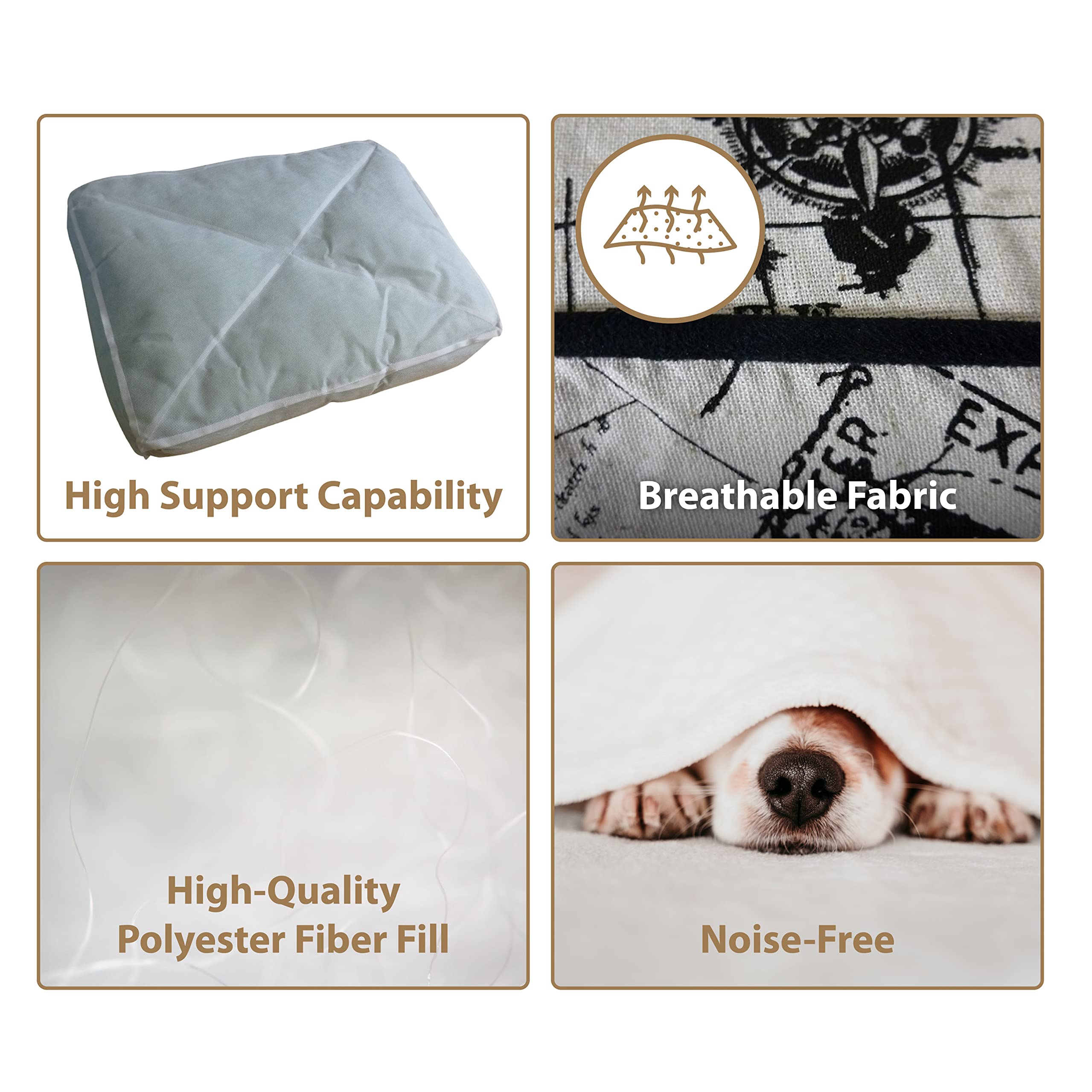 Cozy Small Dog Bed for Small Breeds - Soft Beige Voyager Style Pet Bed - Perfect for Puppies, Chihuahuas & Yorkies - Ideal for Home, Crate & Travel Use