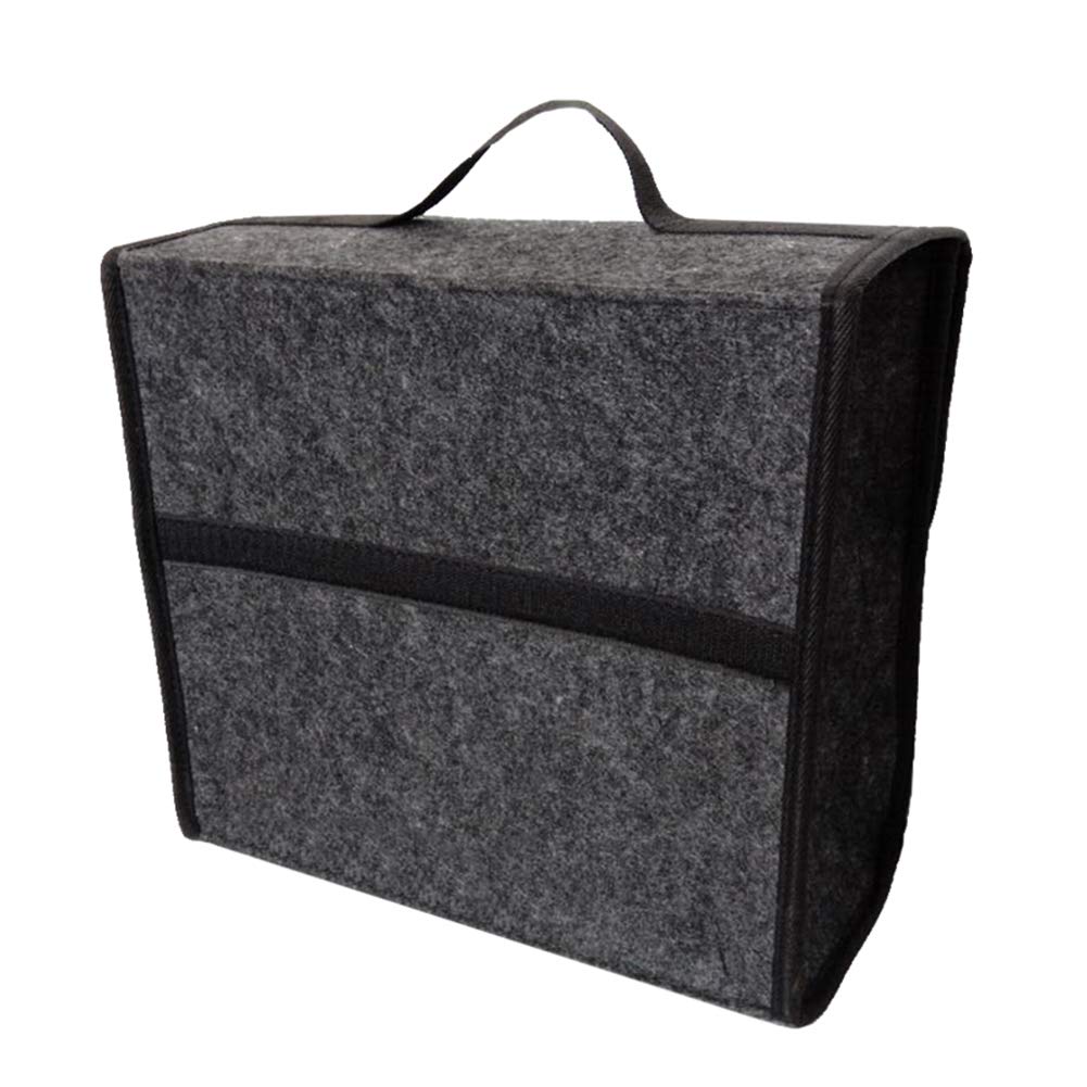 Foldable Thick Felt Storage Container - Car Trunk Organizer & Vehicle Tools Storage Case | Perfect for Road Trips, Camping Gear & Auto Accessories Organization