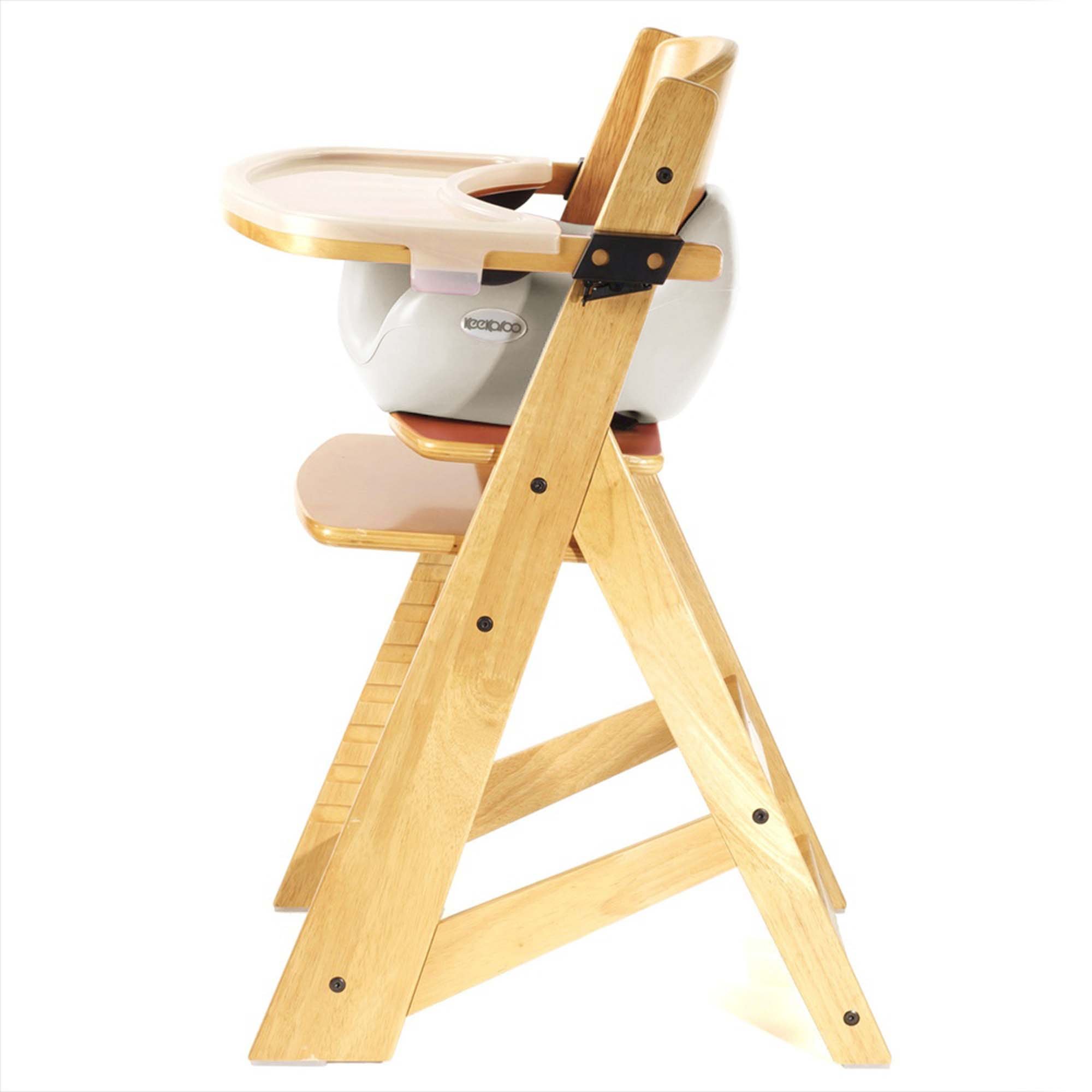 Keekaroo Height Right High Chair with Infant Insert & Tray - Natural/Vanilla - Adjustable Baby Feeding Chair for Home & Restaurant Use