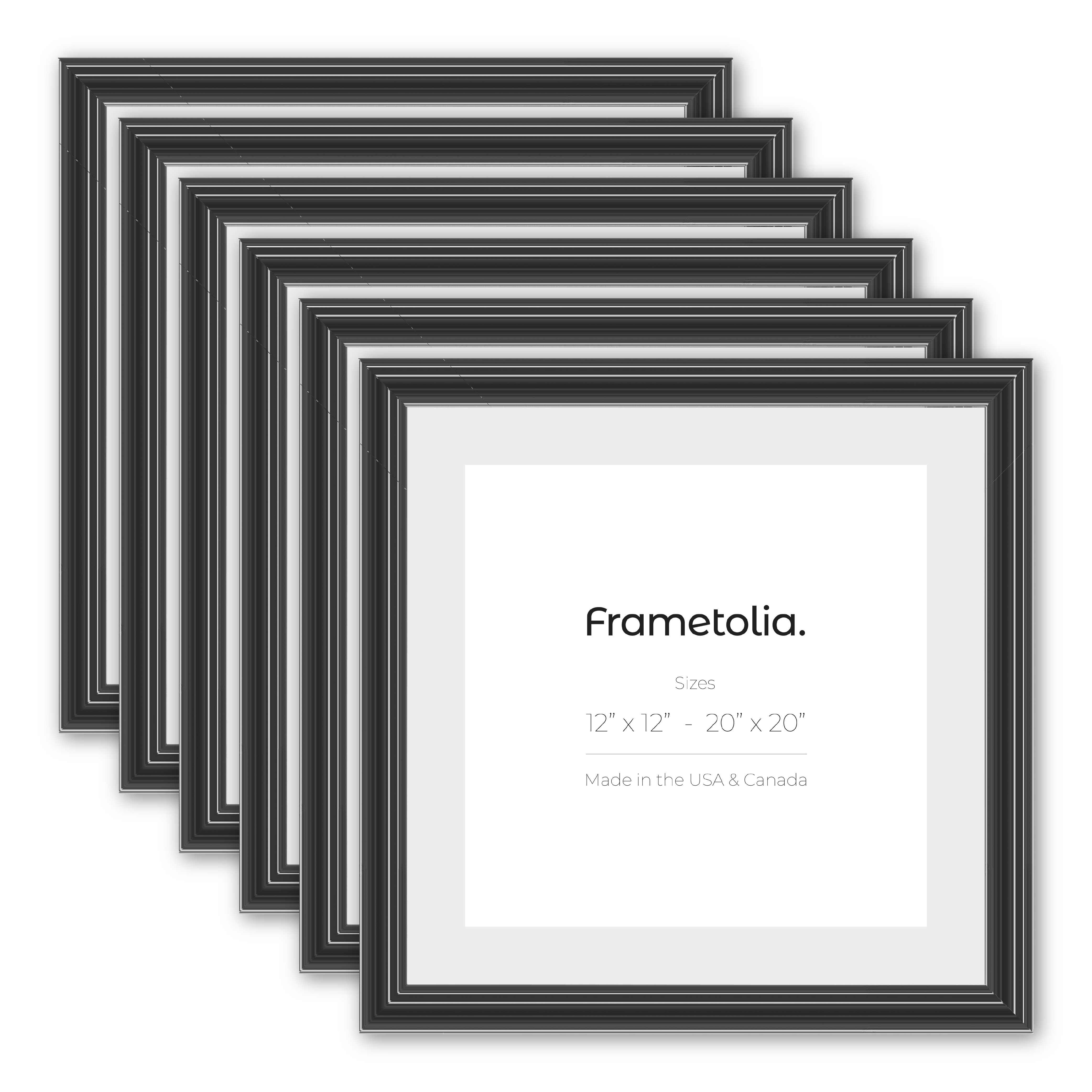 6-Pack Black Glossy Electric Wide Wall Frames - Modern Home & Office Decor for Living Room, Bedroom, or Gallery Display
