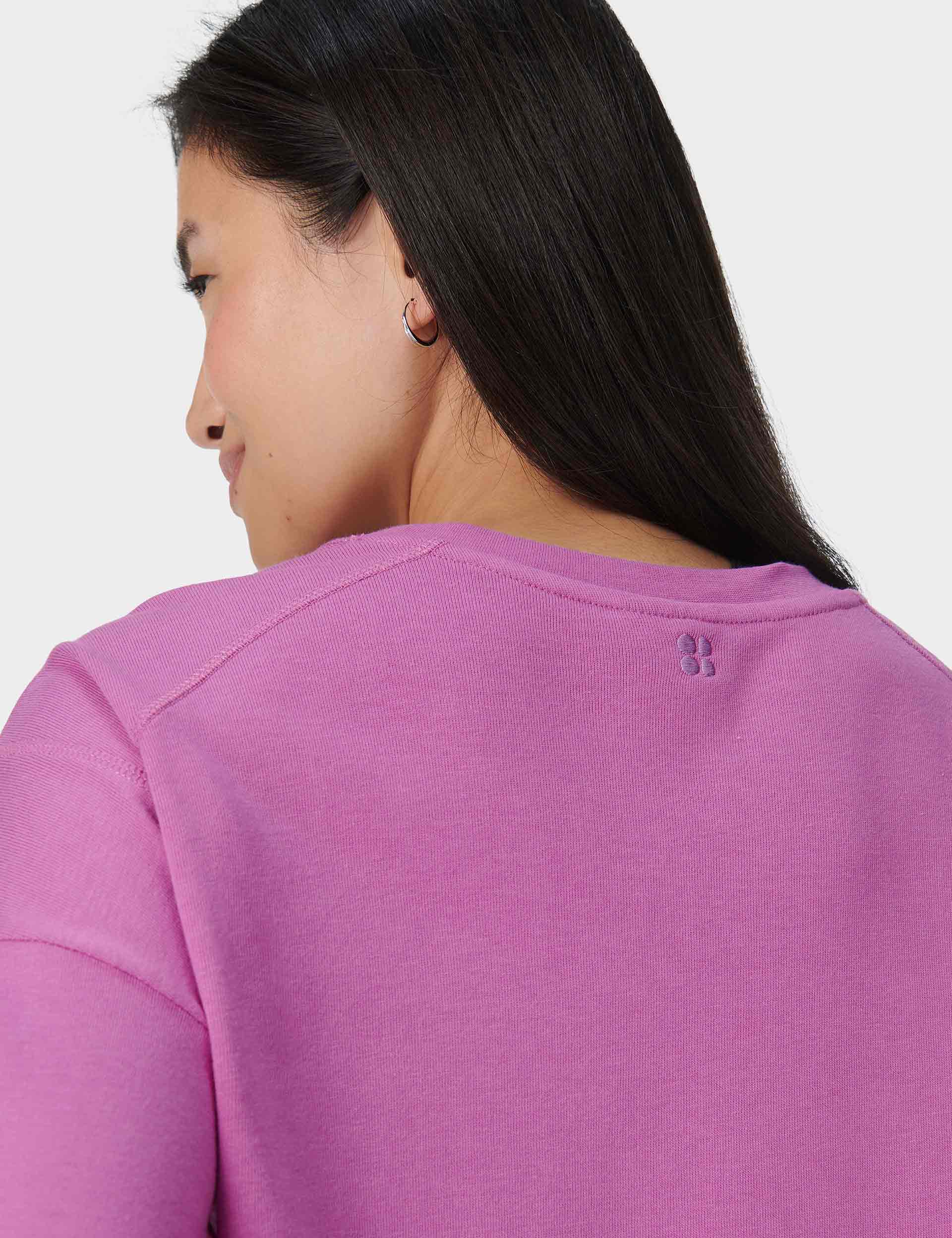 After Class Crop Sweatshirt - Allium Pink | Trendy Oversized Pullover for Women | Perfect for Casual Wear, Gym, and Street Style