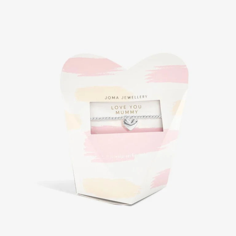 Joma Jewellery Mother's Day Gift Box - Heart Pendant Bracelet for Mom with 'Love You Mummy' Engraving | Perfect Birthday, Anniversary & Valentine's Day Present for Wife, Grandma & Special Women