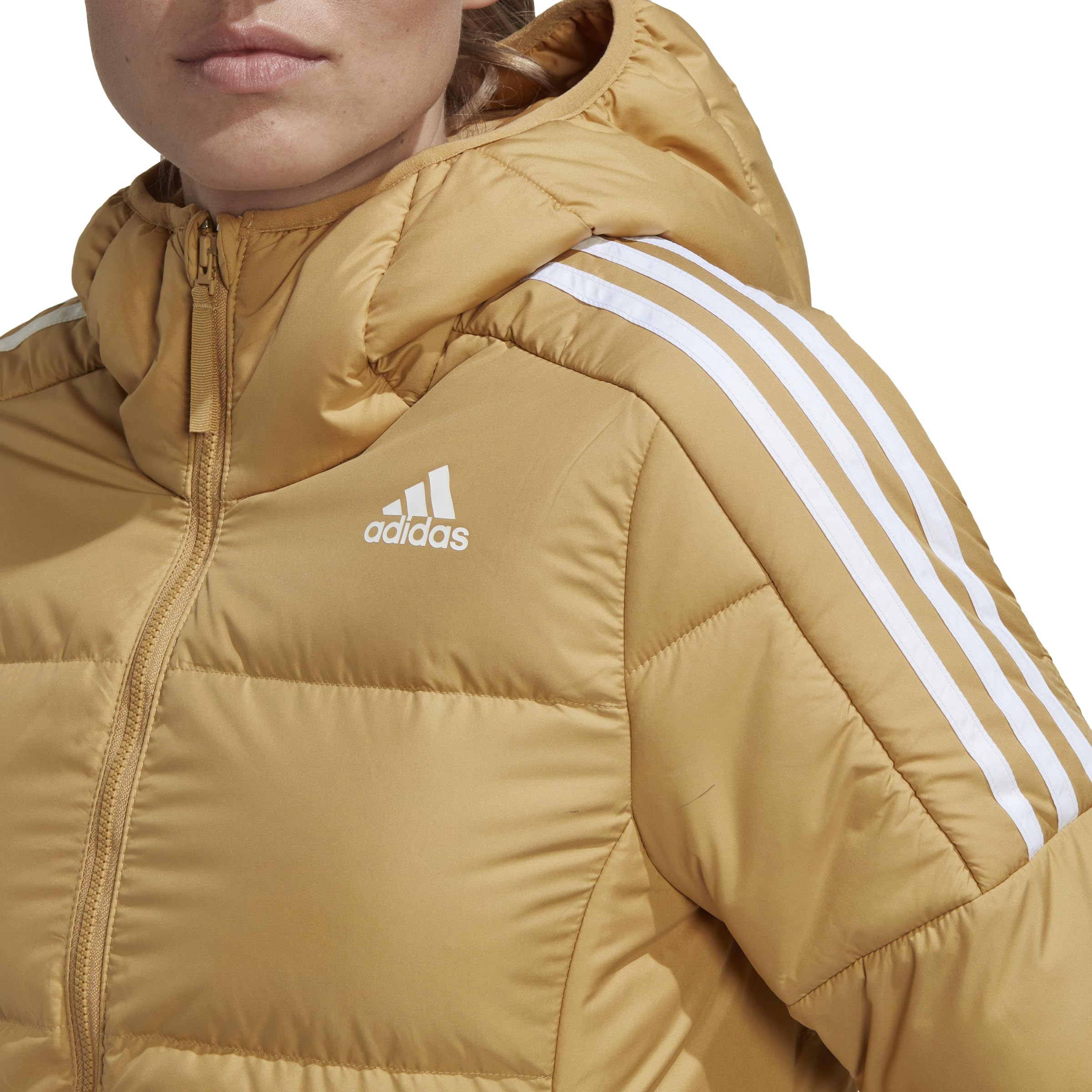 Adidas Women's Essentials Midweight Down Hooded Jacket - Warm Winter Coat for Outdoor Activities, Hiking & Casual Wear