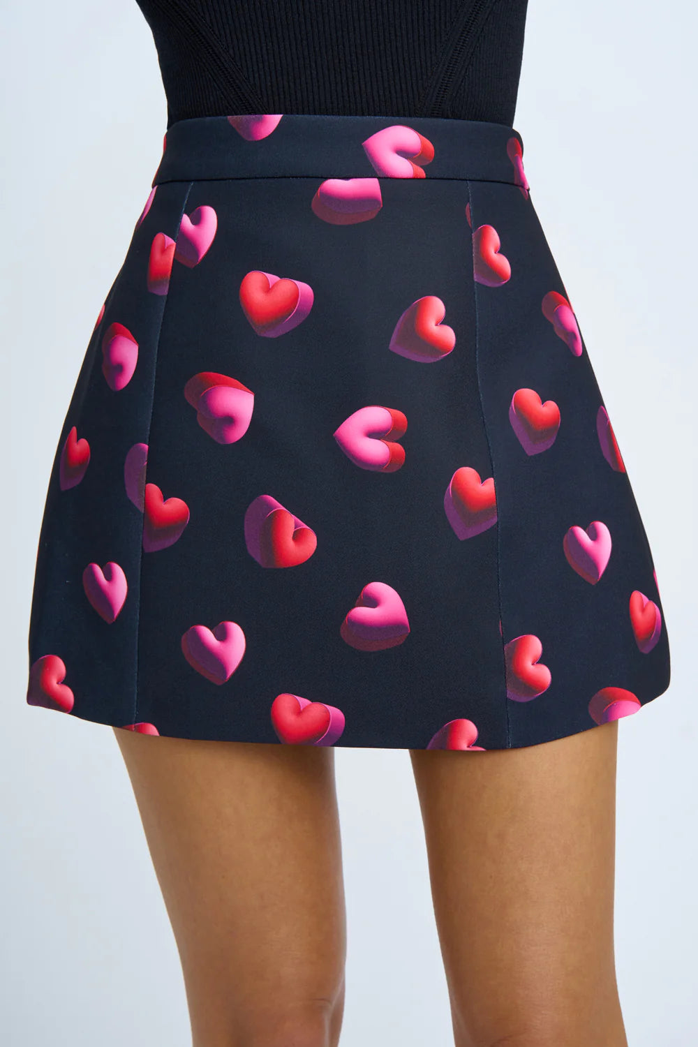 Bubble Heart Mini Skirt - Black, Red, Pink | Sexy A-Line Skater Skirt for Women | Perfect for Parties, Dates & Night Out