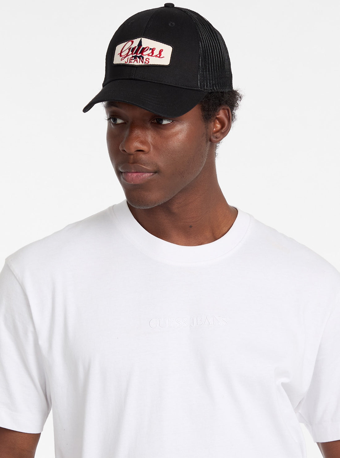 Guess Black Trucker Hat for Men & Women - Stylish Adjustable Baseball Cap for Casual Wear, Outdoor Activities & Fashion Accessories