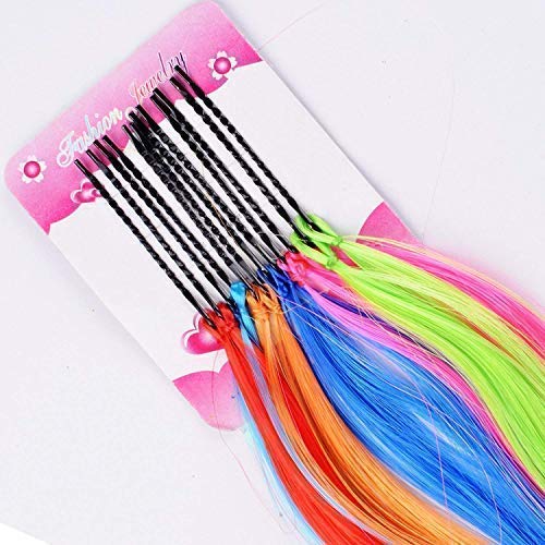 SIYAA Synthetic Hair Extension Pins for Women & Girls - 12Pcs Multicolor Clip-in Hair Streaks for Styling & Fashion - Perfect for Parties, Cosplay & Daily Wear