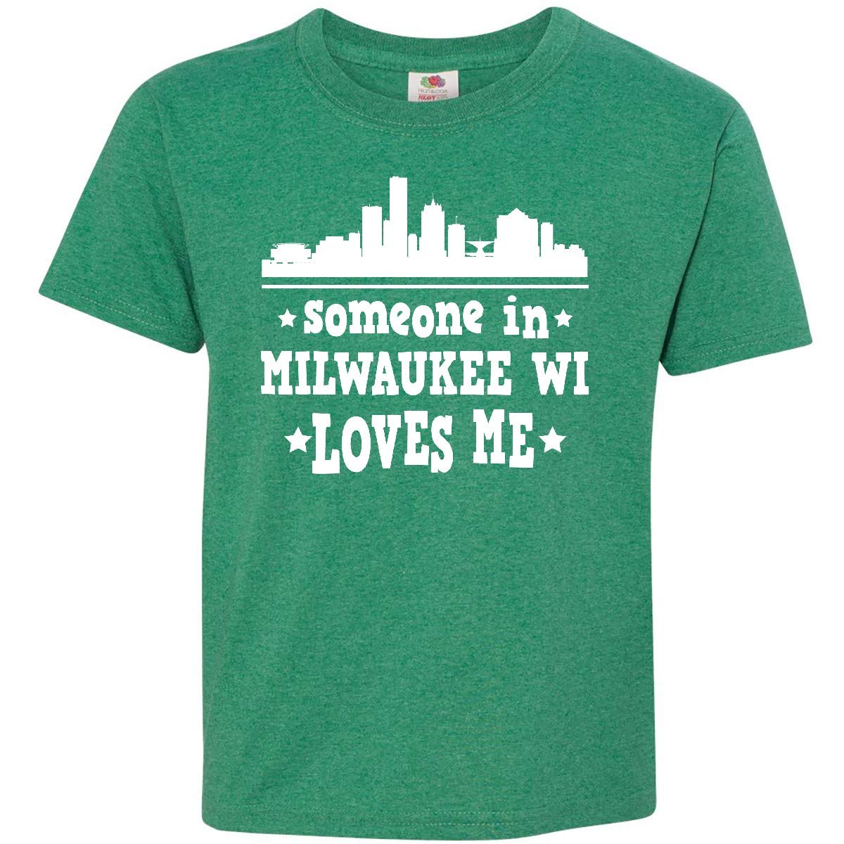Inktastic Milwaukee Wisconsin Someone Loves Me Youth T-Shirt | Comfortable Kids Graphic Tee | Perfect for School, Family Outings & Wisconsin Pride