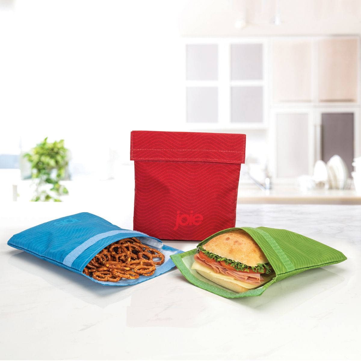 Eco-Friendly Joie Reusable Sandwich Bags - 10 Pack Leakproof & Washable Food Storage Bags for School Lunches, Picnics, and Meal Prep (BPA-Free, Assorted Colors)
