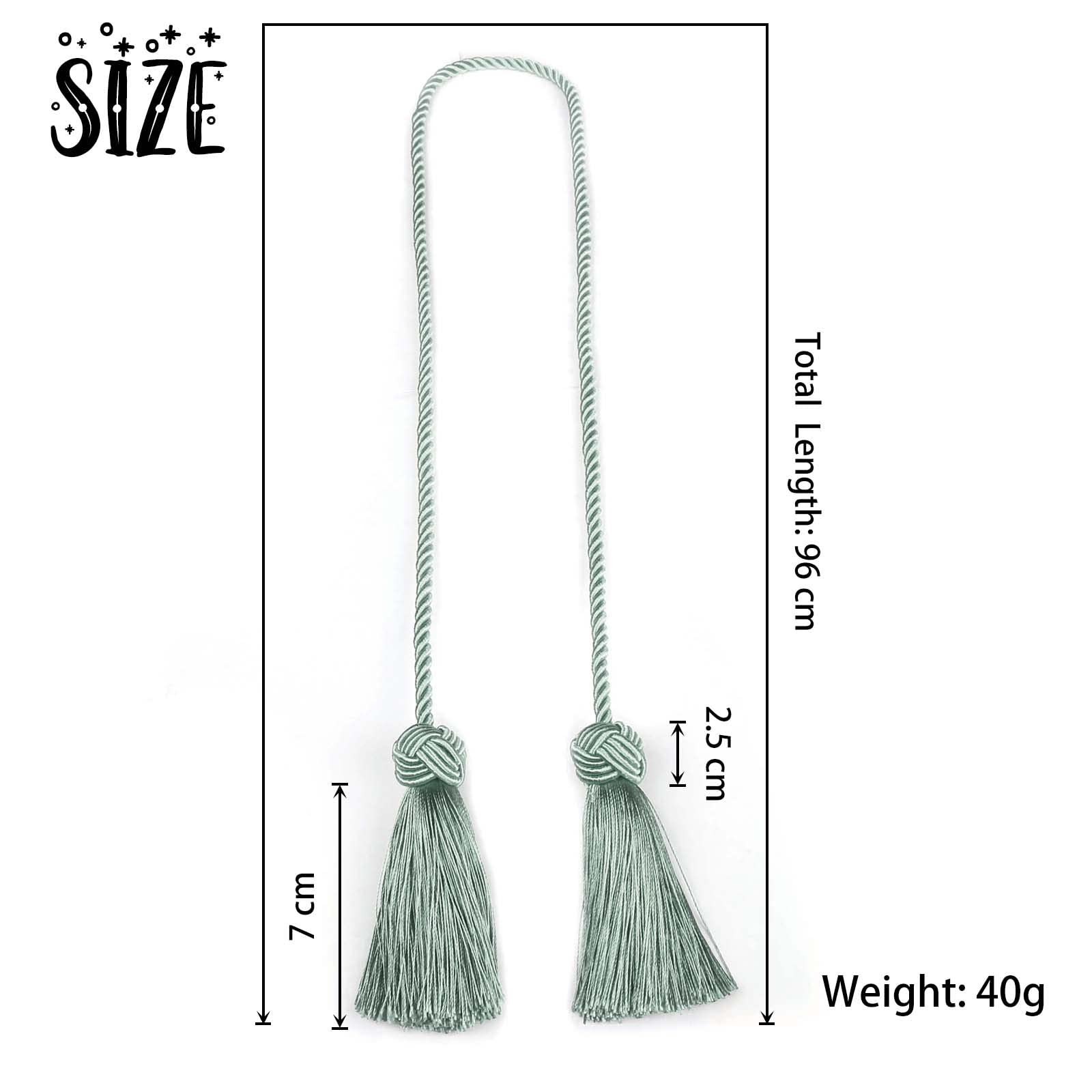 BEL AVENIR 4 Pack Handmade Tassel Curtain Tiebacks - Decorative Curtain Holdbacks for Windows, Drapes & Sheers (Light Blue, Set of 4) - Perfect for Living Room, Bedroom & Home Decor
