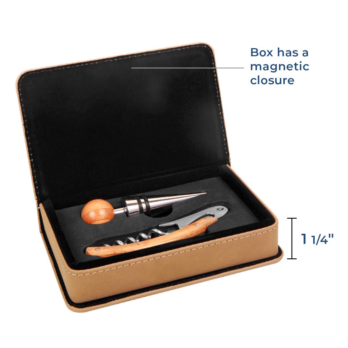 Personalized Leatherette 2-Piece Wine Tool Set with Corkscrew & Foil Cutter - Perfect for Wine Lovers, Gifts & Home Entertaining