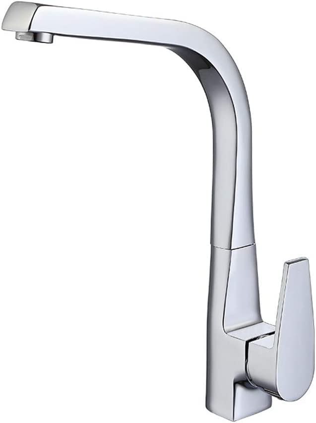 Premium Stainless Steel Kitchen Sink Faucet - Modern Waterfall Single Hole Mixer Tap with 360° Swivel, Solid Brass Construction & Chrome Finish - Ideal for Contemporary Kitchens, Restaurants, and Home Renovation Projects
