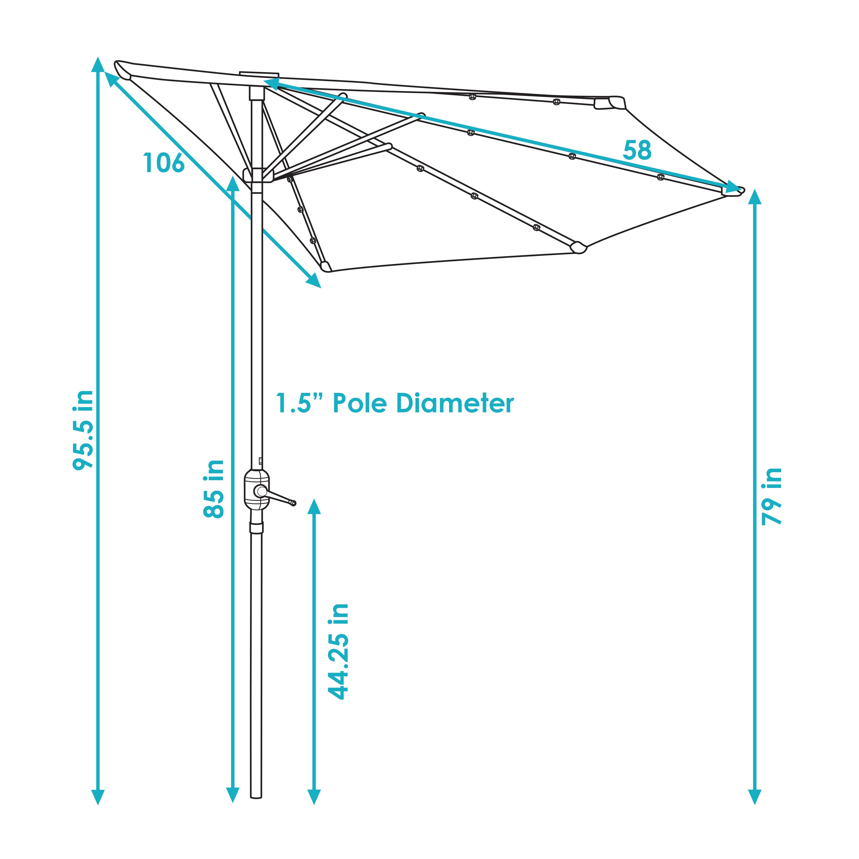 Sunnydaze 9-Foot Solar Powered Outdoor Patio Umbrella with LED Lights - Perfect for Backyard, Poolside, and Garden Relaxation