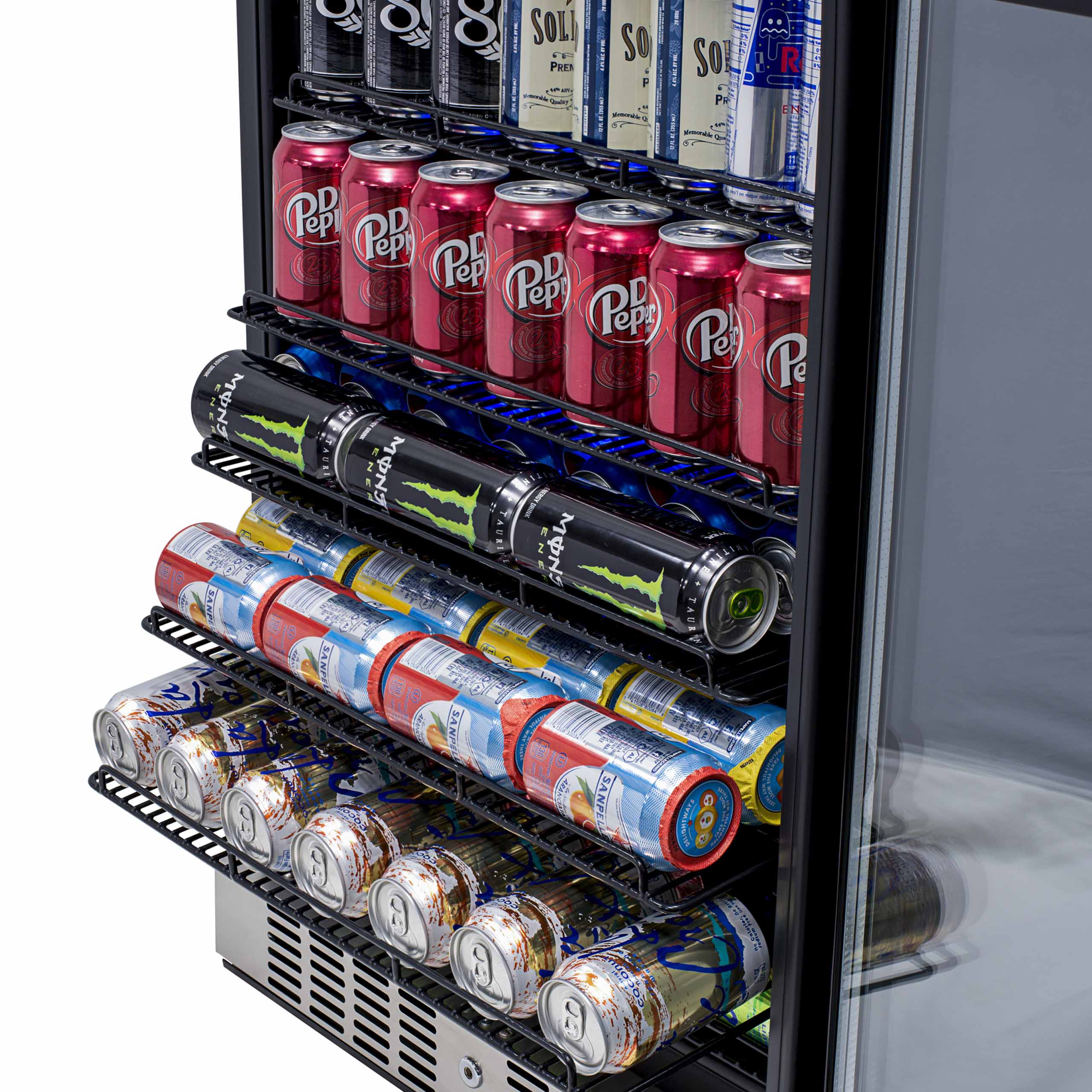 Newair® 177 Can Built-In Stainless Steel Beverage Refrigerator - Perfect for Home Bars, Offices, and Entertaining Spaces