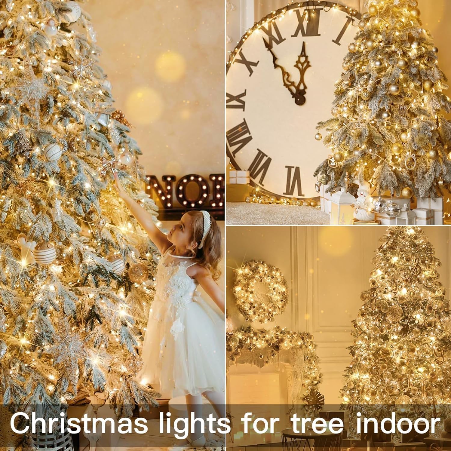 33FT 100 LED Warm White Fairy String Lights with Remote & Timer - Indoor/Outdoor Christmas Decor for Bedroom, Tree, Patio, Garden Party | Perfect for Holiday, Wedding, and Spring Decoration