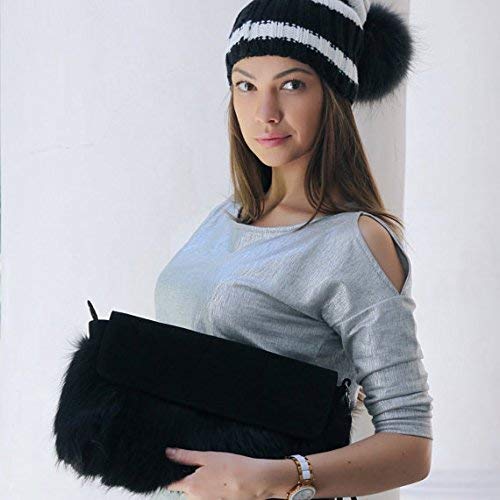 Luxury Fox Fur Evening Clutch Purse for Women - Elegant Handbag for Parties, Weddings & Special Occasions