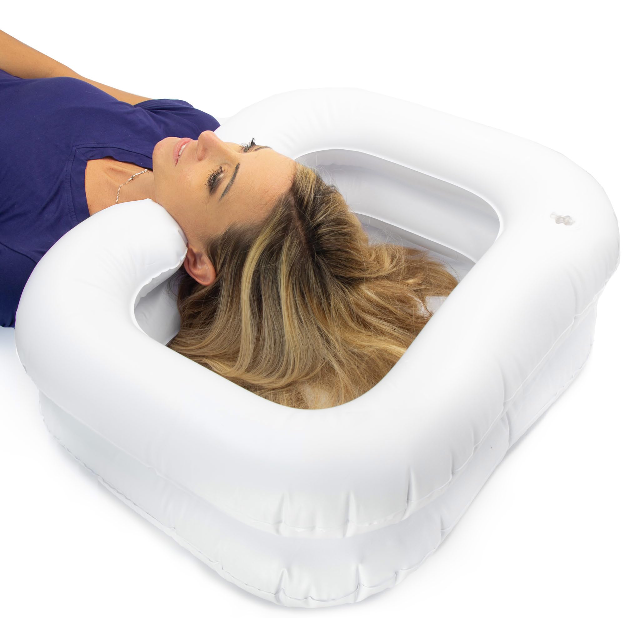 Inflatable Hair Washing Basin for Bedridden Patients - Portable Shampoo Bowl for Elderly, Disabled & Kids | Home Hair Care Solution for Injured & Post-Surgery Recovery | Detox Tub for Dreadlocks - Perfect for Home Nursing & Salon Use